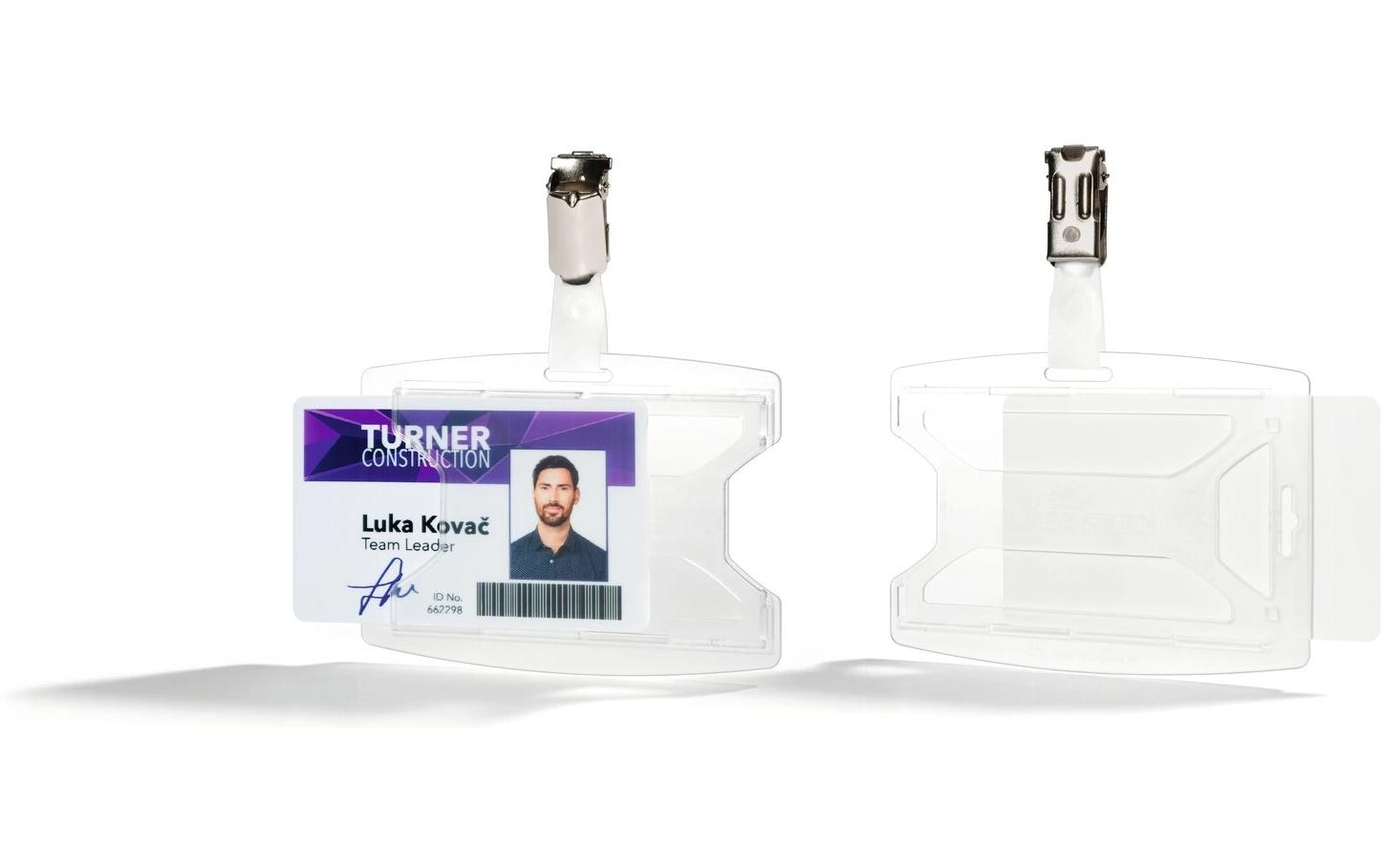 DURABLE Ausweishalter reXycle 1 Karte mit Clip, 25 Stück