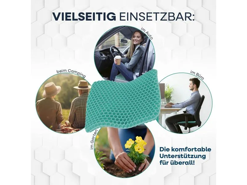 VITALmaxx Sitzkissen mit Wabenstruktur 42 x 37 cm, Türkis VITALmaxx Sitzkissen mit Wabenstruktur 42 x 37 cm, Türkis