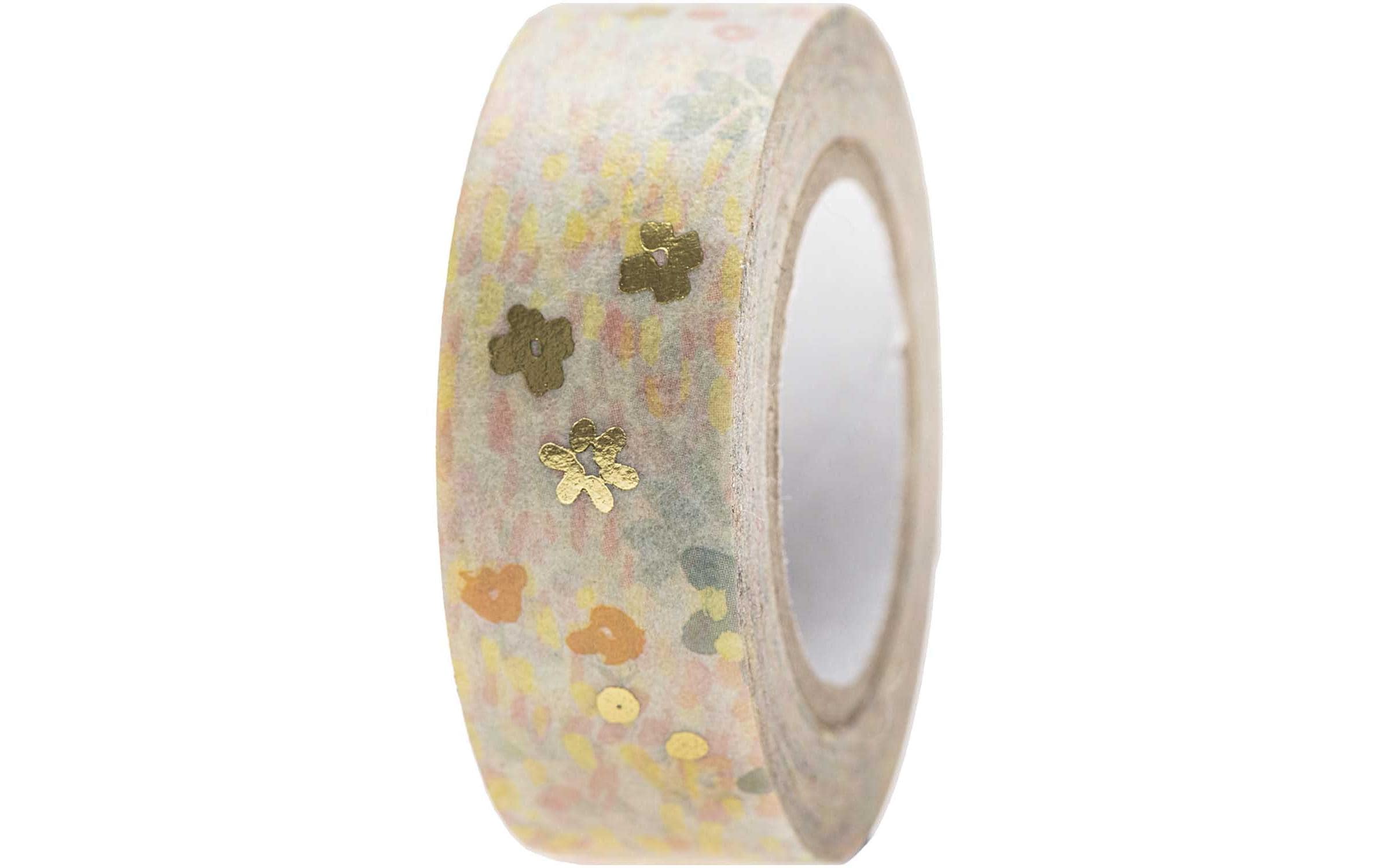 Rico Design Washi Tape Blumenwiese 1.5 cm x 10 m, Türkis
