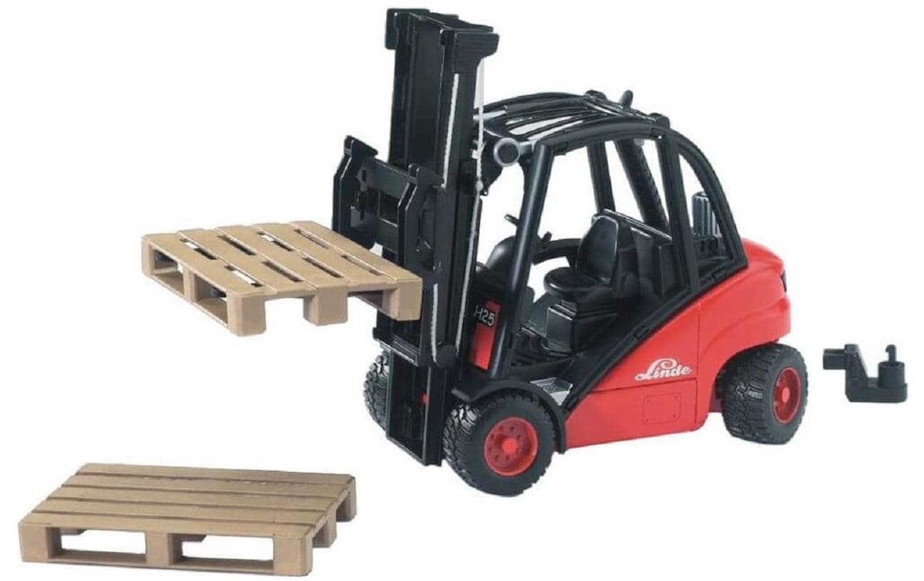 Bruder Spielwaren Gabelstapler H30D Linde mit 2 Paletten