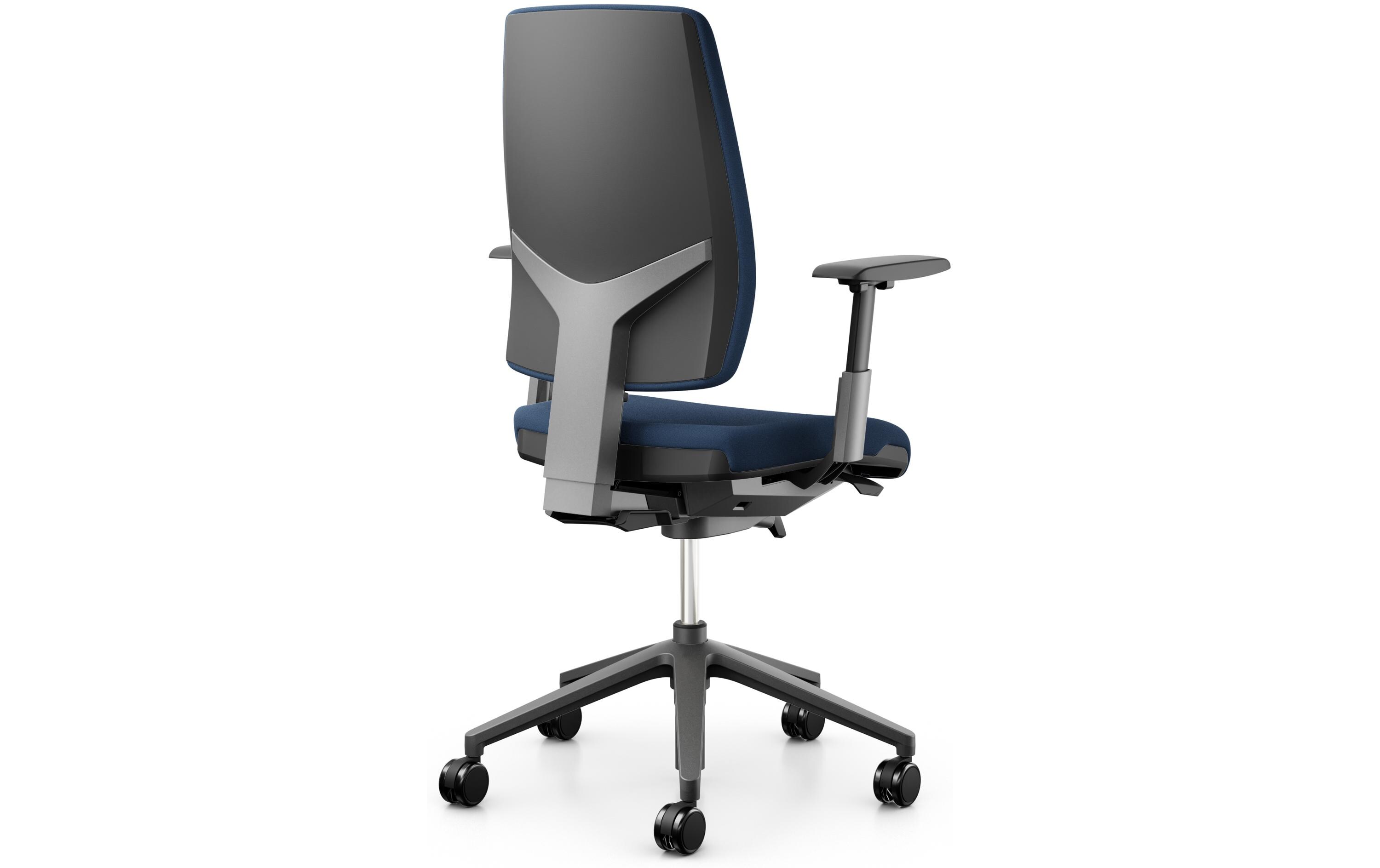 Giroflex Bürostuhl 68 mit Polsterrücken und Armlehnen, Dunkelblau