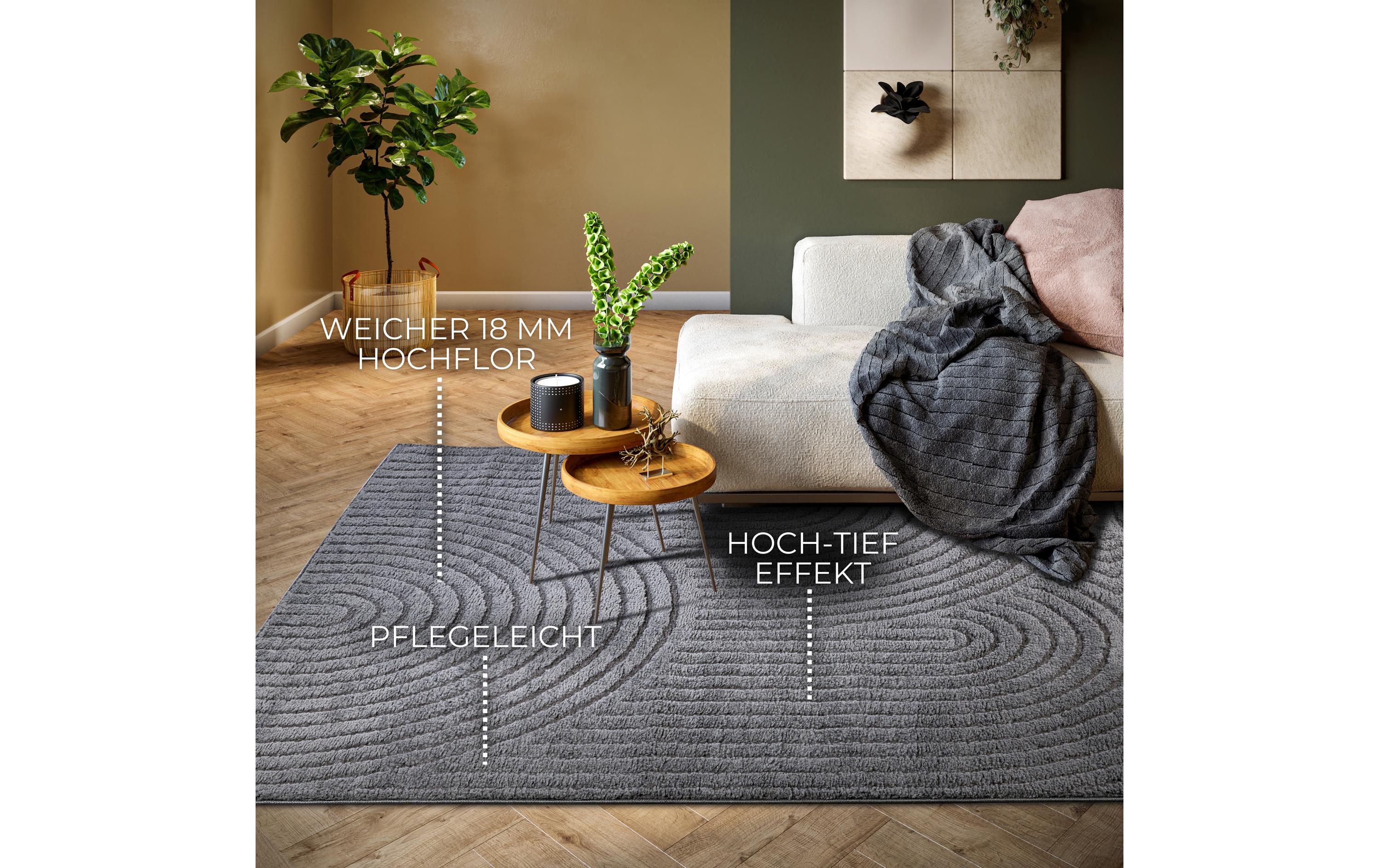 Elle Decoration Teppich Panglao 120 cm x 170 cm, Anthracite