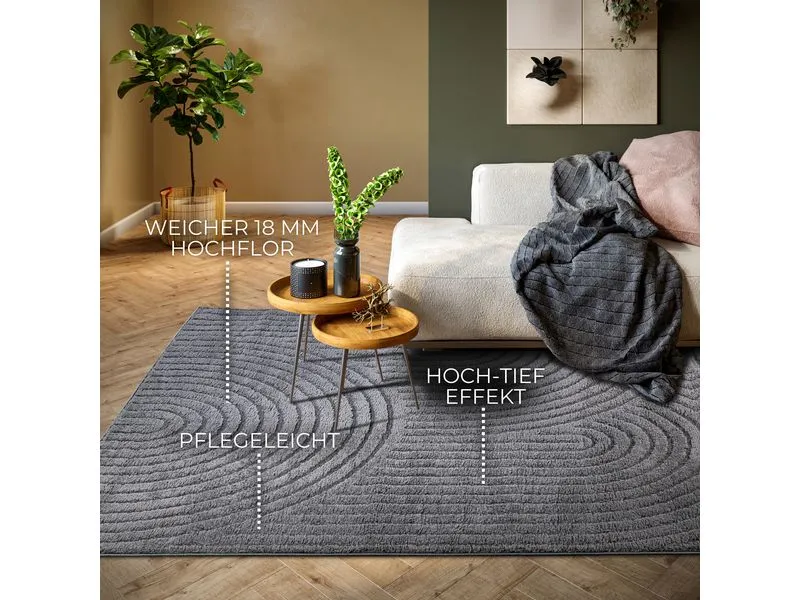 Elle Decoration Teppich Panglao 160 cm x 235 cm, Anthracite Elle Decoration Teppich Panglao 160 cm x 235 cm, Anthracite