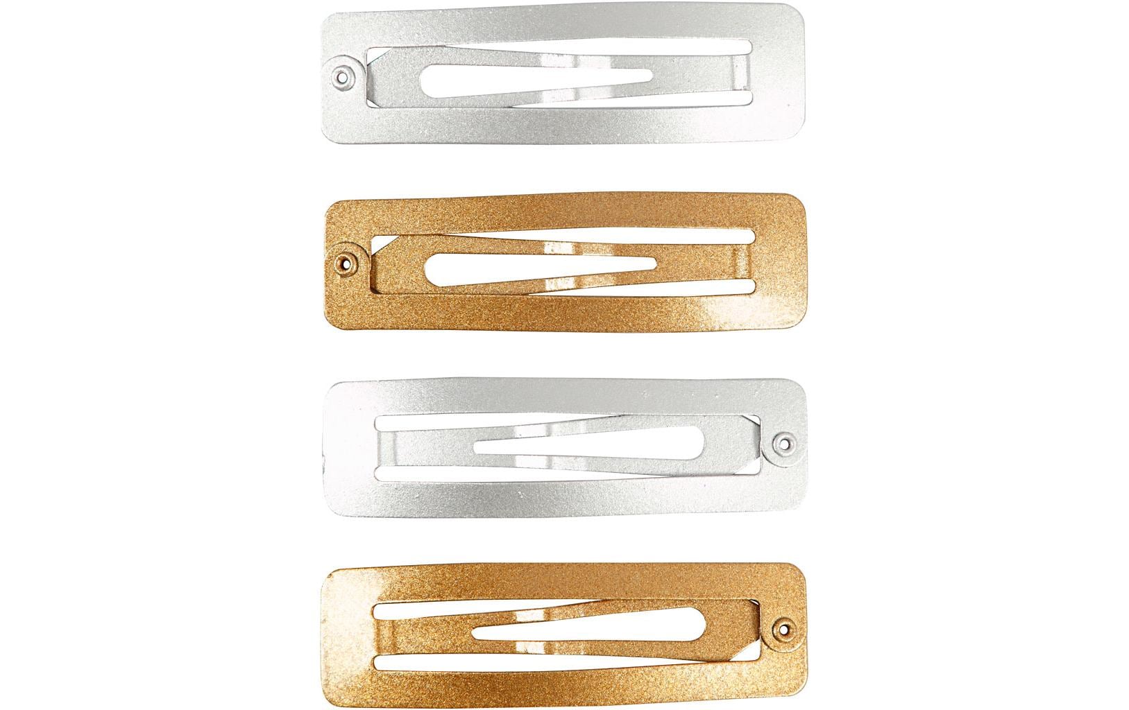 Creativ Company Haar-Clip 5.8 x 1.6 cm 4 Stück, Gold/Silber