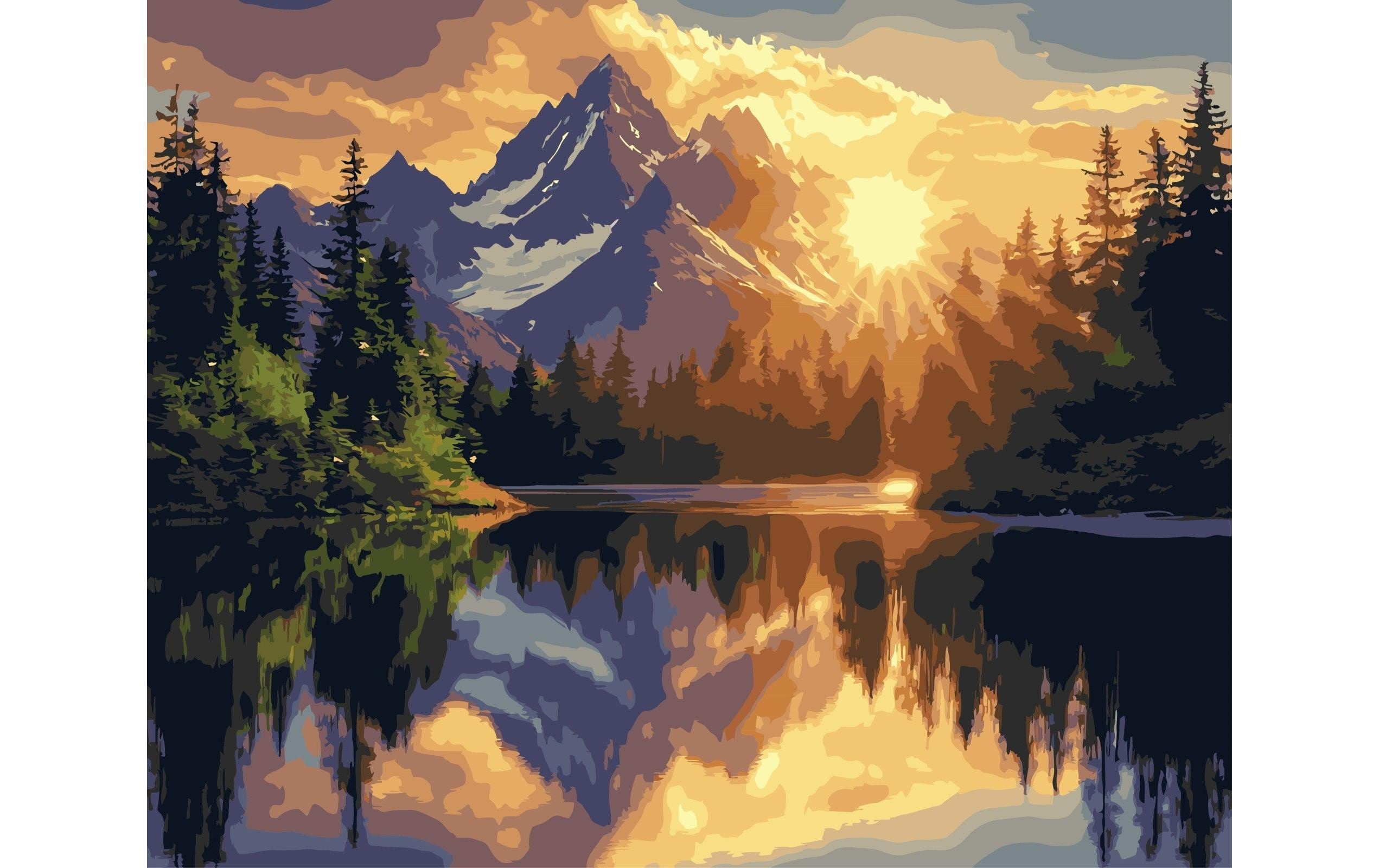 Colorelle Malen nach Zahlen Abendstimmung in den Alpen