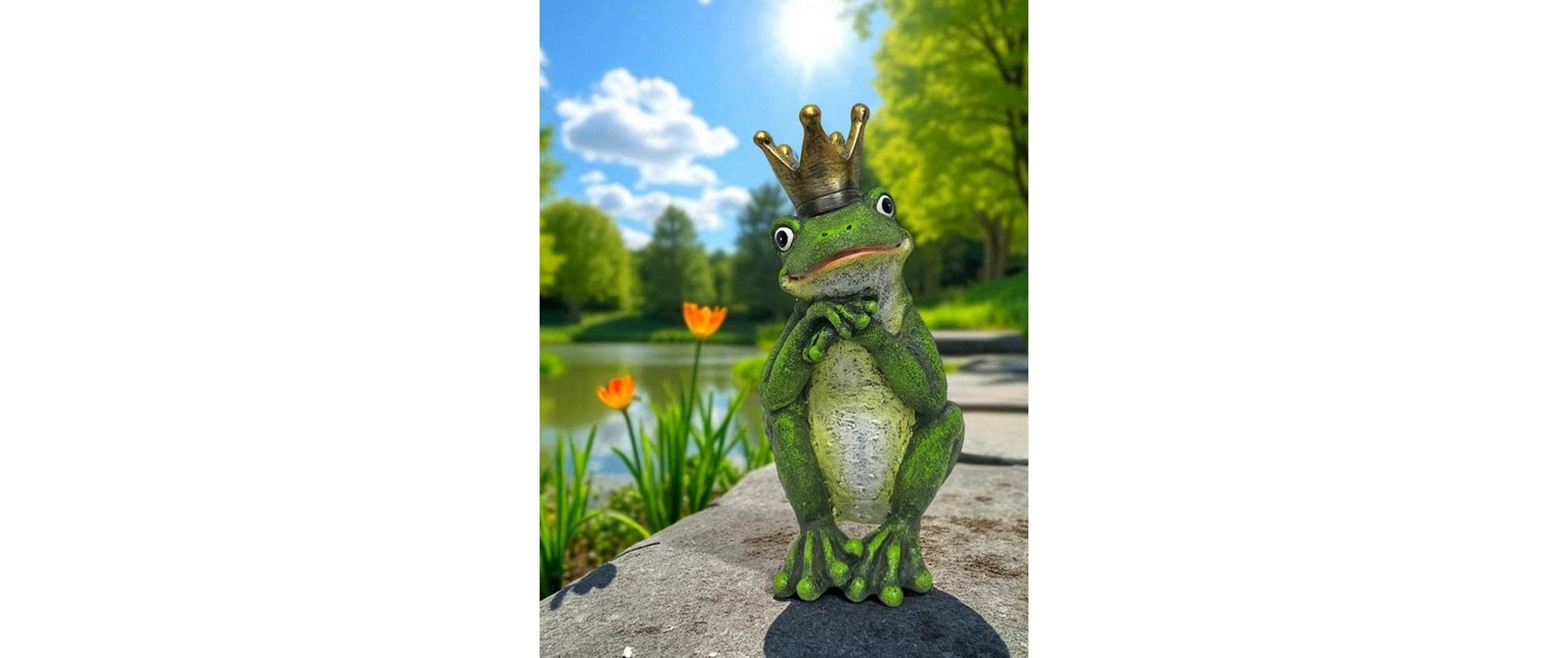 Dameco Dekofigur Froschkönig sitzend 11 x 13 x 24 cm