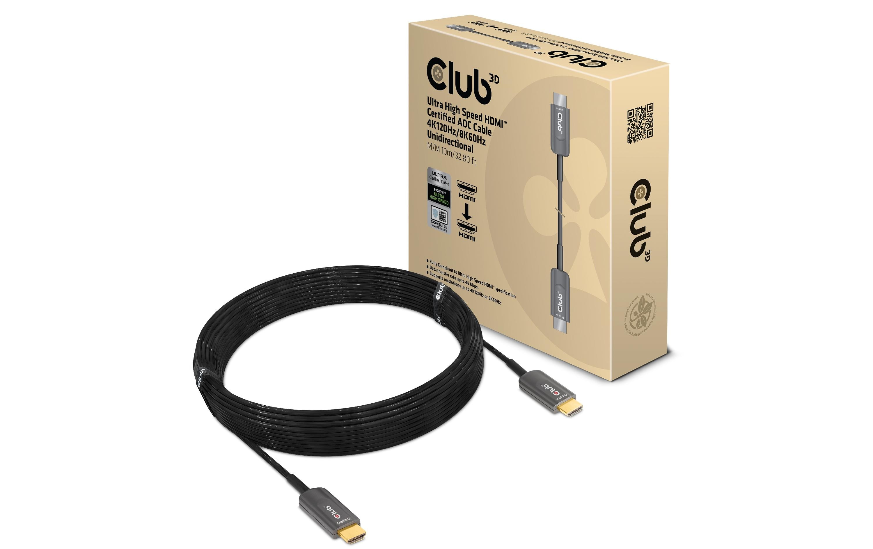 Club 3D Optisches Kabel CAC-1376 4K120Hz/8K 60Hz HDMI - HDMI, 10 m