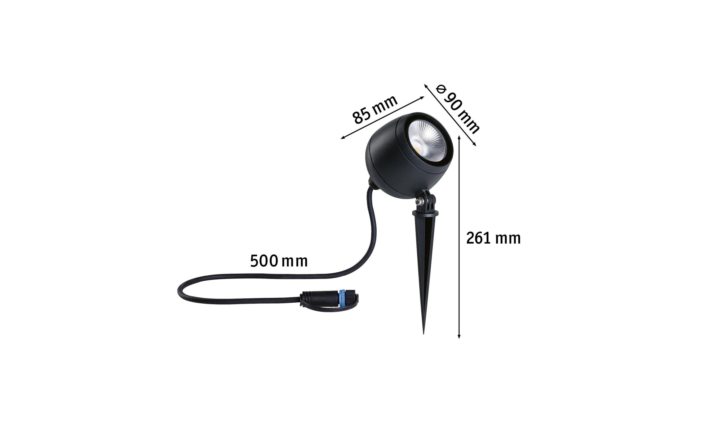 Paulmann Gartenspot Plug & Shine Kikolo, 60°, 3000K, 7.2W, Anthrazit