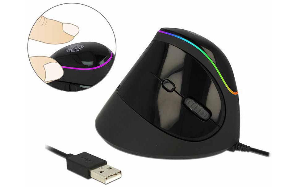 Delock Ergonomische Maus 12597 USB RGB Delock Ergonomische Maus 12597 USB RGB