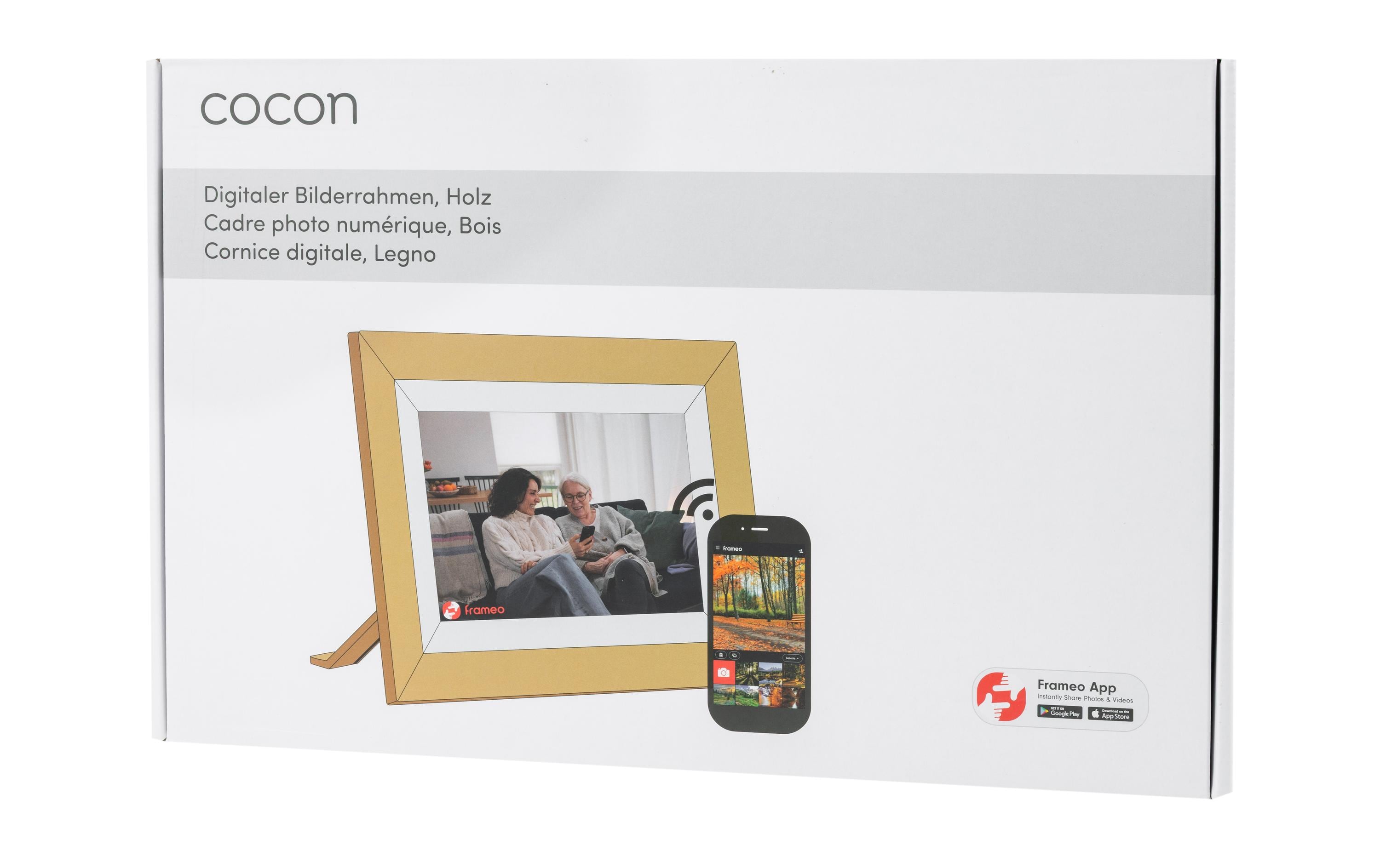 COCON Digitaler Bilderrahmen Momento 10.1, Holz