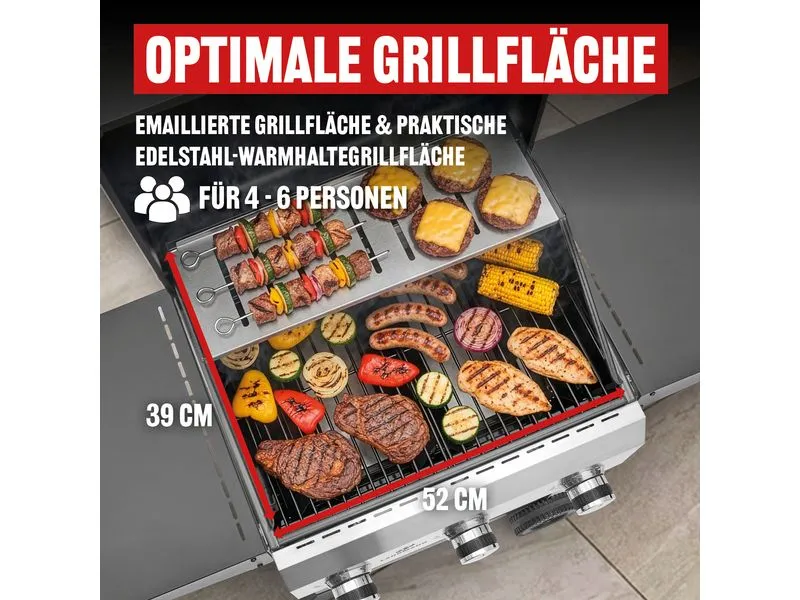 Landmann Gasgrill Black 3.0 114 cm, Stahl emalliert, Rost Edelstahl Landmann Gasgrill Black 3.0 114 cm, Stahl emalliert, Rost Edelstahl