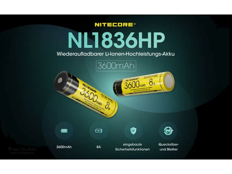Nitecore Akku Li-Ion Akku Typ 18650 NL1836 HP Nitecore Akku Li-Ion Akku Typ 18650 NL1836 HP