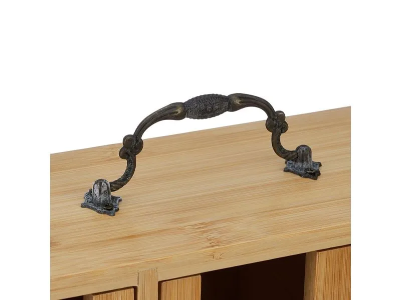 relaxdays Teebeutel-Box Hellbraun/Kupfer