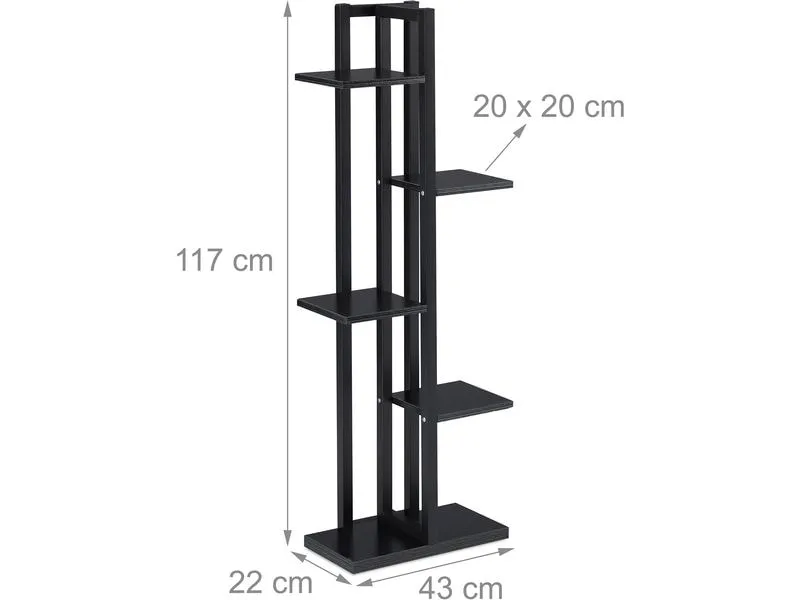 relaxdays Blumentreppe Stahl / MDF, Schwarz, 117 cm relaxdays Blumentreppe Stahl / MDF, Schwarz, 117 cm