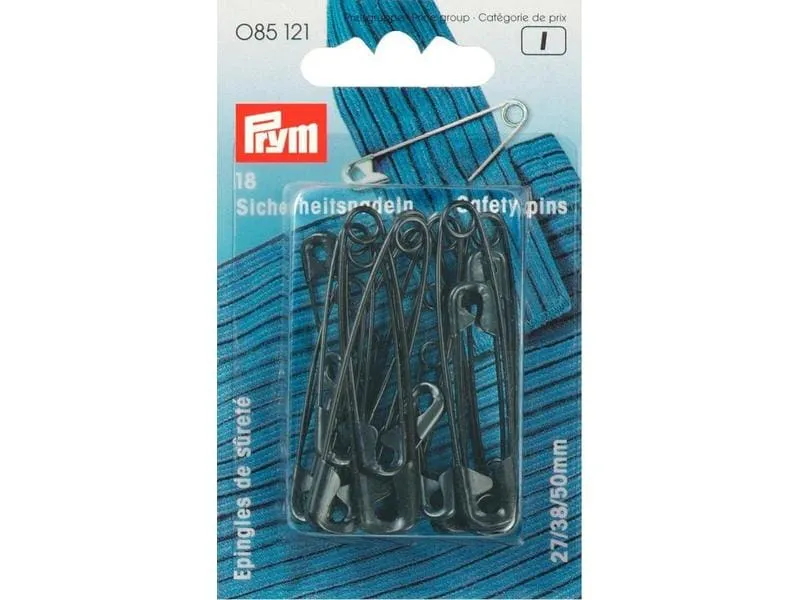 Prym Sicherheitsnadel Schwarz, Nr. 0-3, 27/38/50 mm Prym Sicherheitsnadel Schwarz, Nr. 0-3, 27/38/50 mm