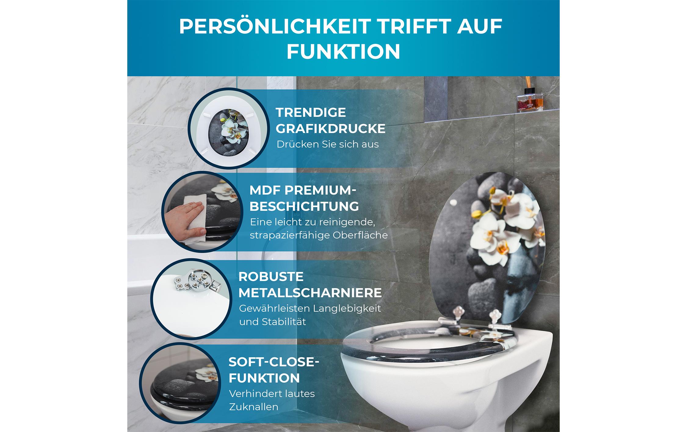 Benkstein Toilettensitz MDF, Dunkelgrau