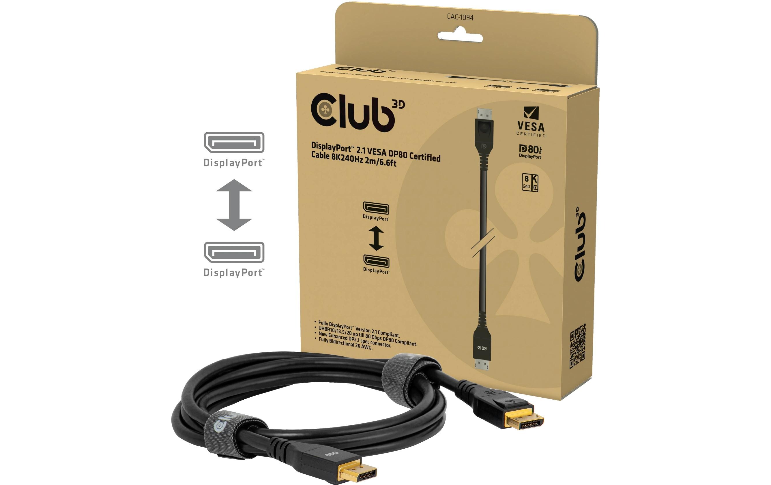Club 3D Kabel CAC-1094 DisplayPort - DisplayPort, 2 m