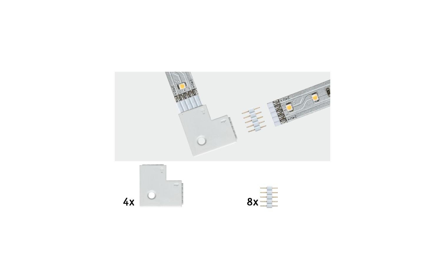 Paulmann Eckverbinder MaxLED flach, 4 Stück