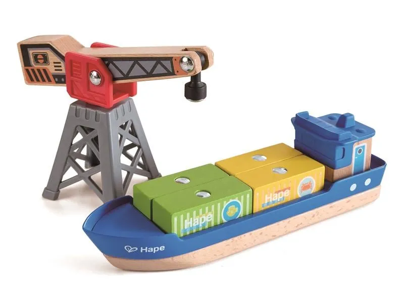 Hape Cargo Ship + Crane Hape Cargo Ship + Crane
