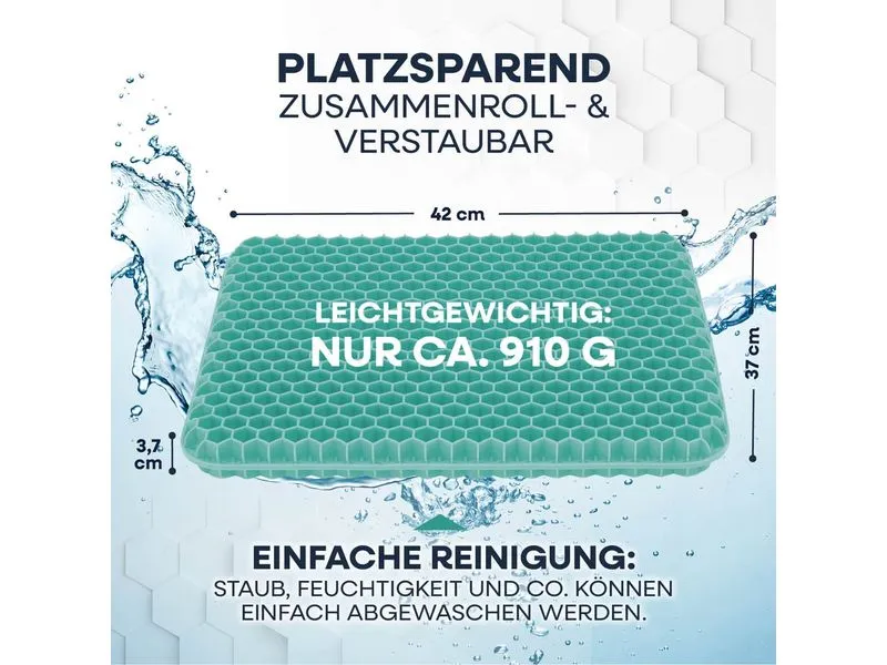 VITALmaxx Sitzkissen mit Wabenstruktur 42 x 37 cm, Türkis