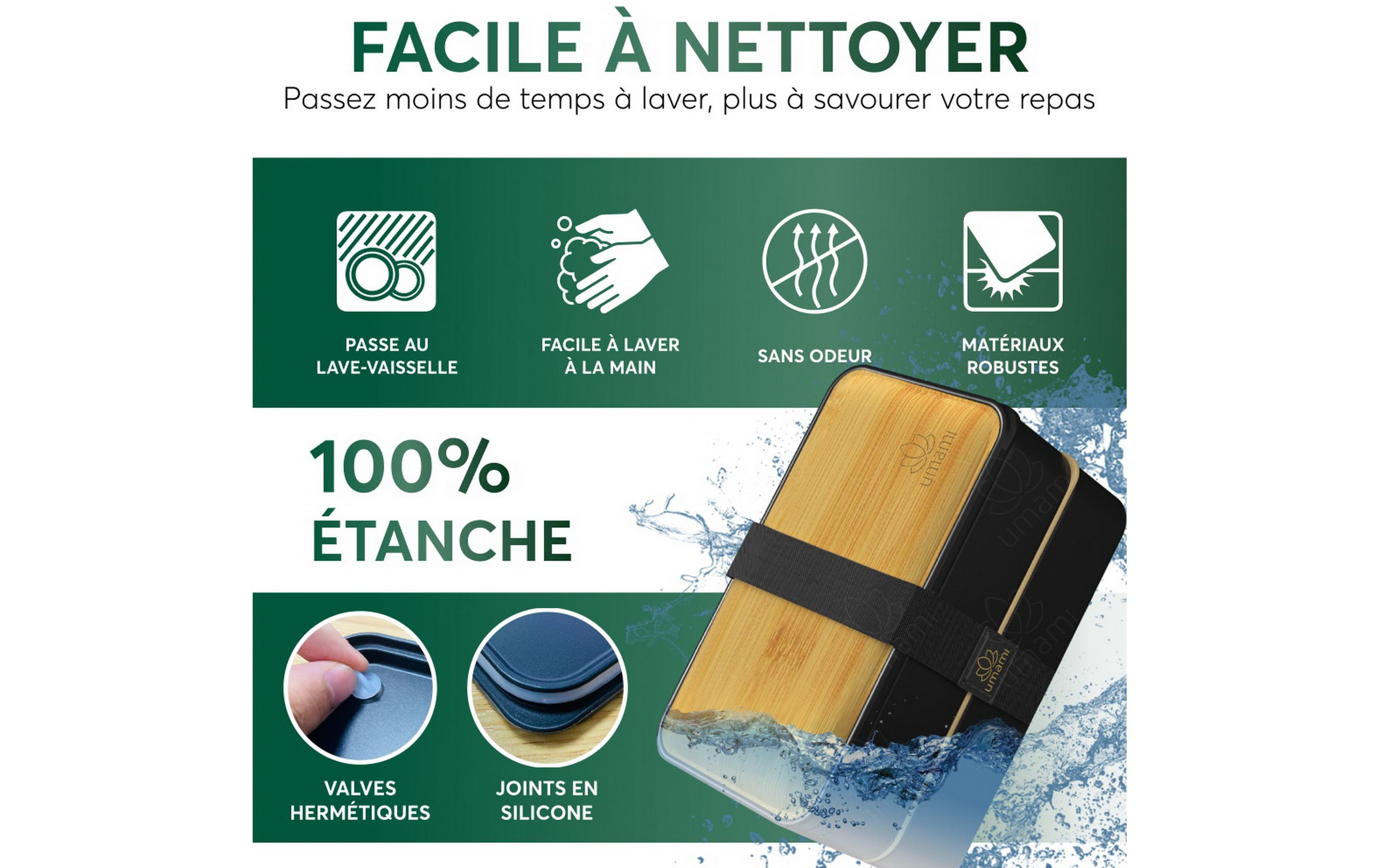 Umami Lunchbox Original L Black und Bamboo