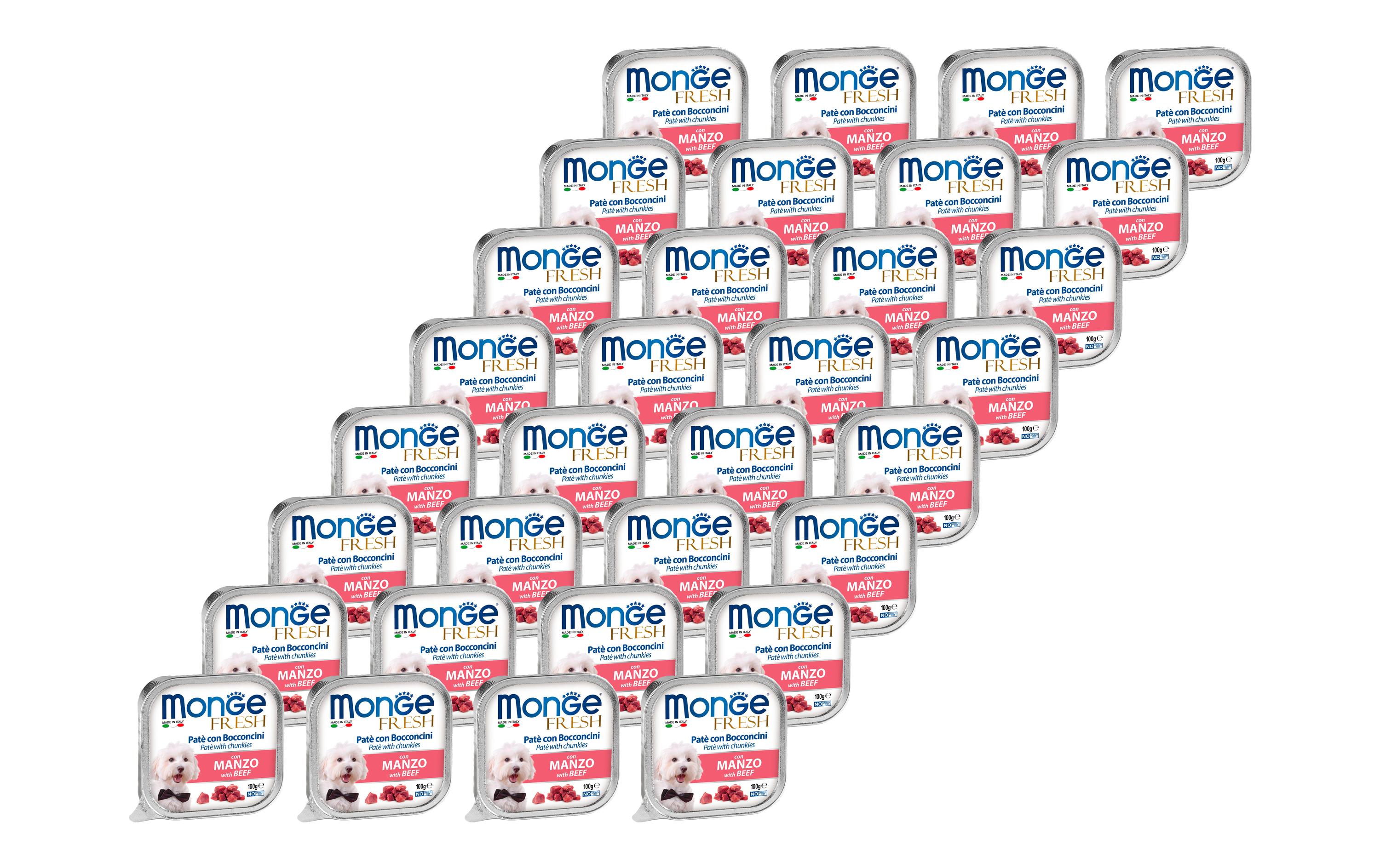 Monge Nassfutter Fresh Pâté Rind, 32 x 100 g Monge Nassfutter Fresh Pâté Rind, 32 x 100 g