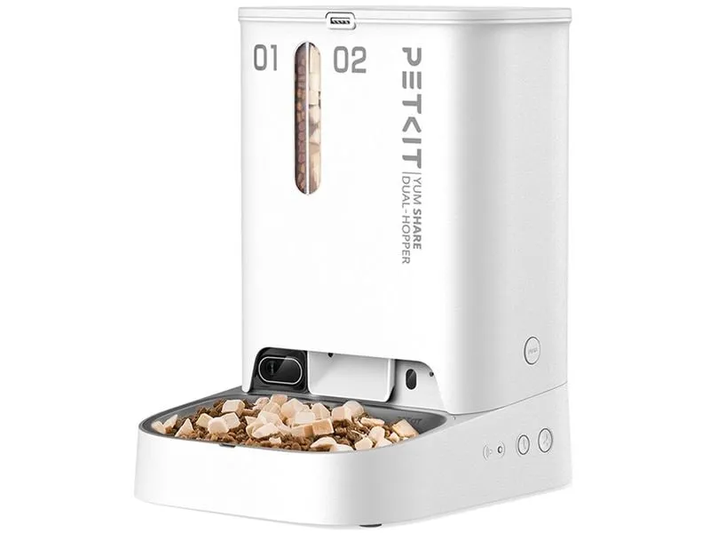 PETKIT YumShare Futterautomat Dual, 2 l + 3 l, Weiss