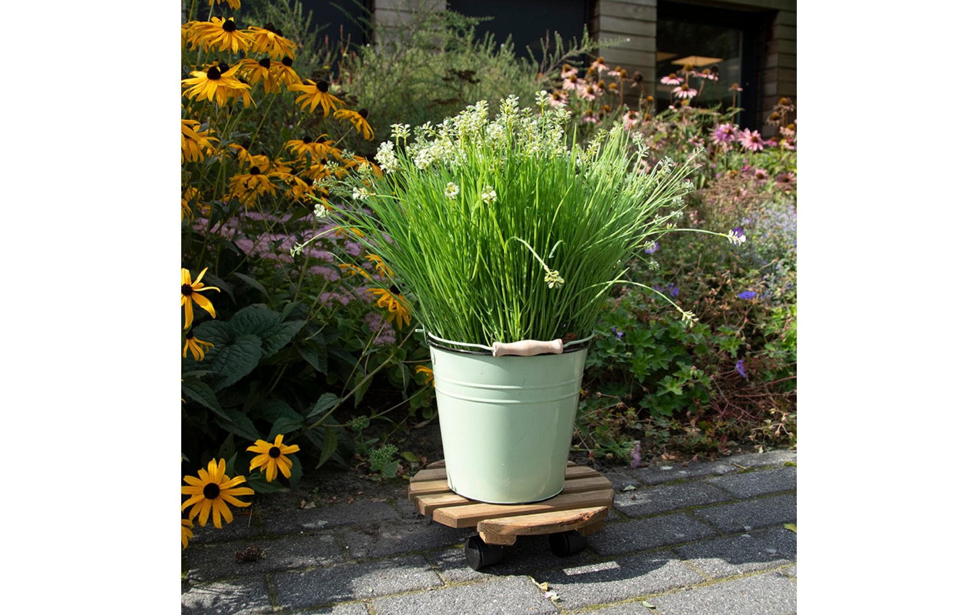 Esschert Design Rolleruntersetzer Rund L Braun