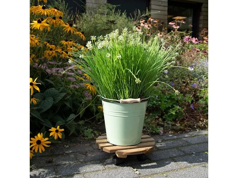 Esschert Design Rolleruntersetzer Rund L Braun