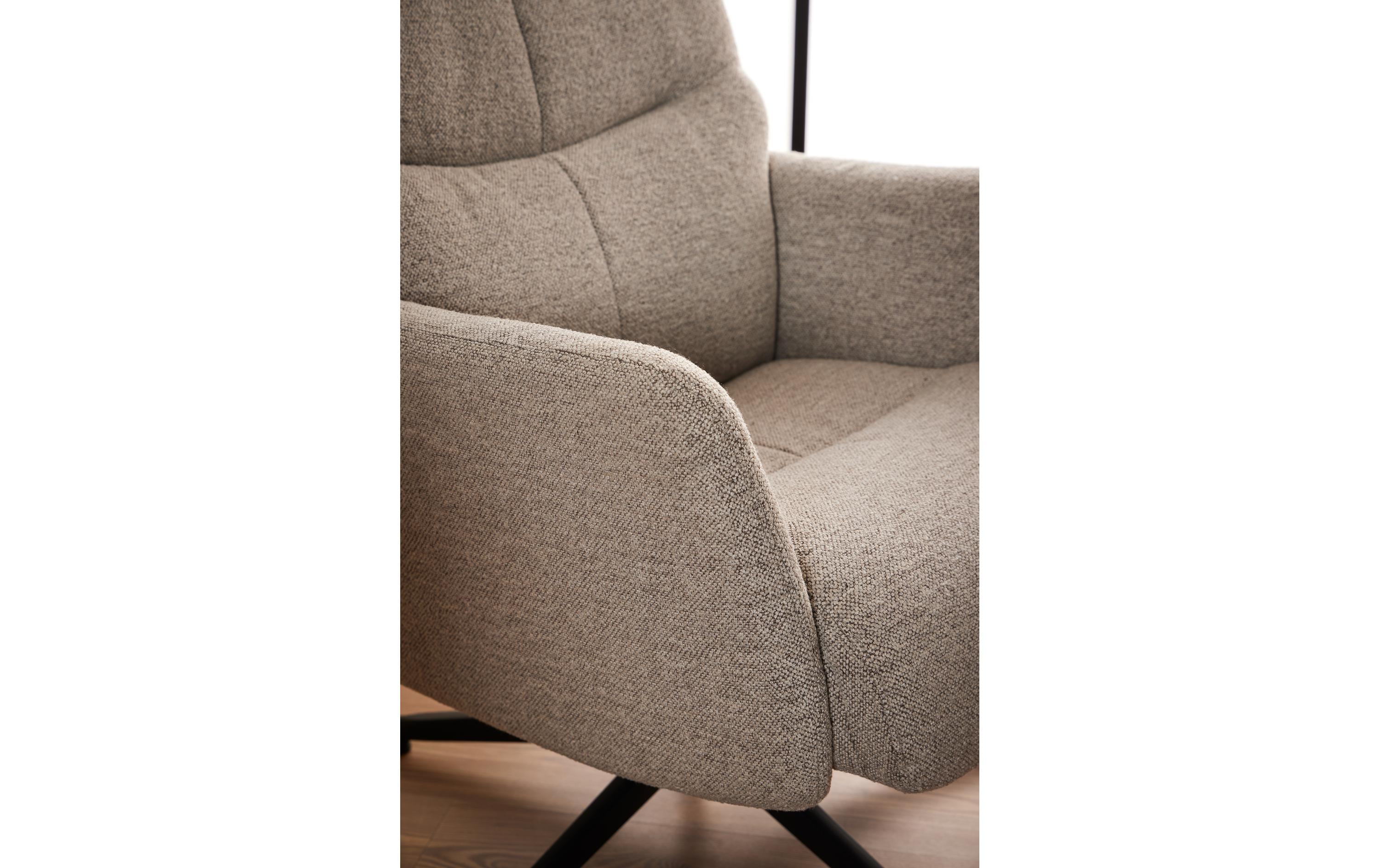 AC Design Sessel London Stahl/Textil, Beige