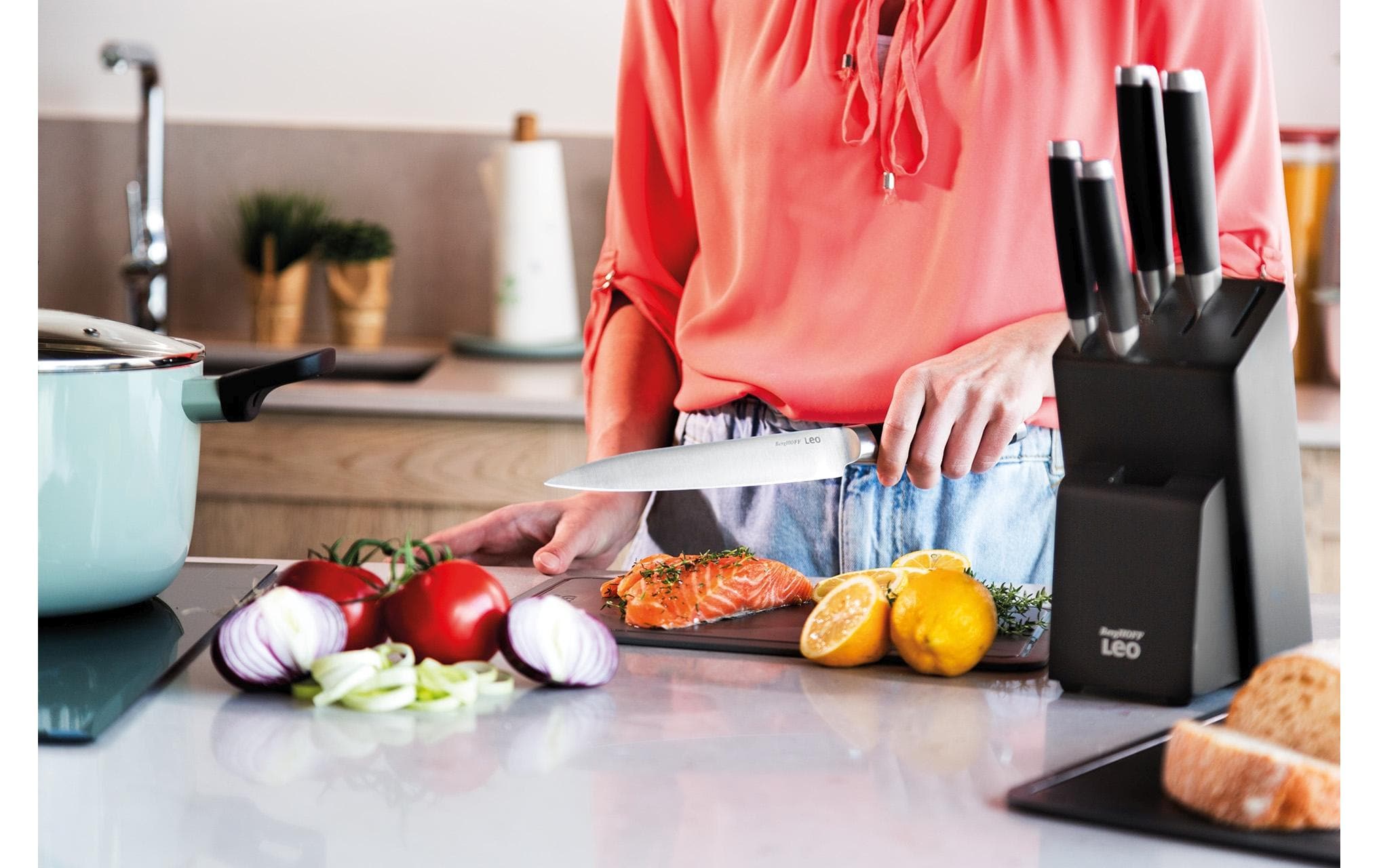 BergHOFF Tranchiermesser Leo Graphite 20 cm, Schwarz/Silber