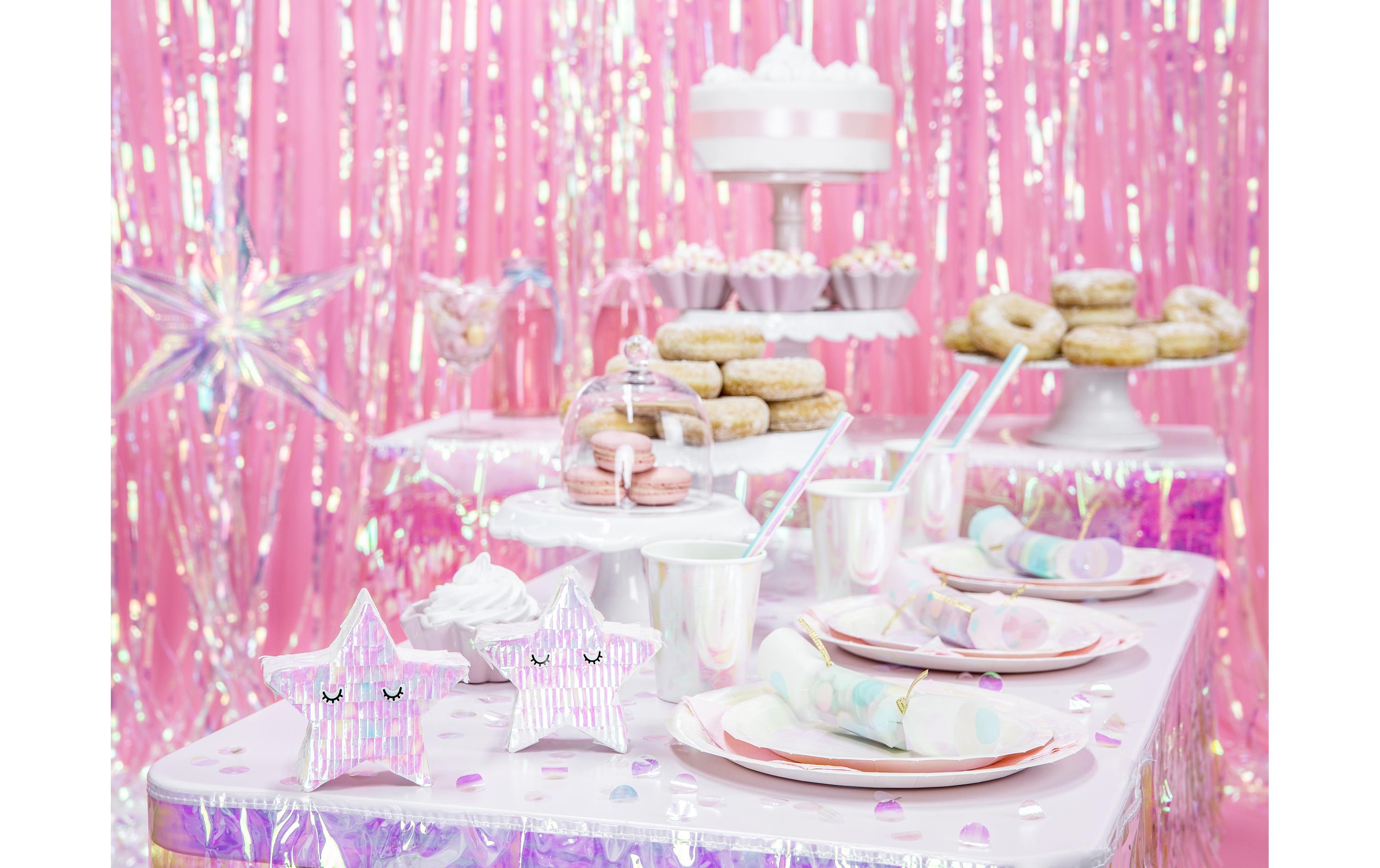 Partydeco Partyaccessoire Vorhang 90 x 250 cm, Opal