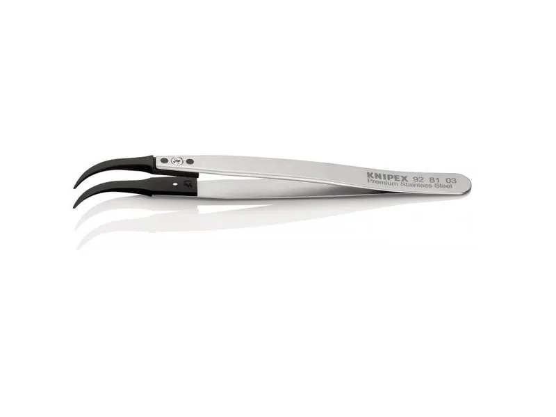 Knipex Pinzette mit Wechselspitzen, ESD, gewinkelt 45° 130 mm