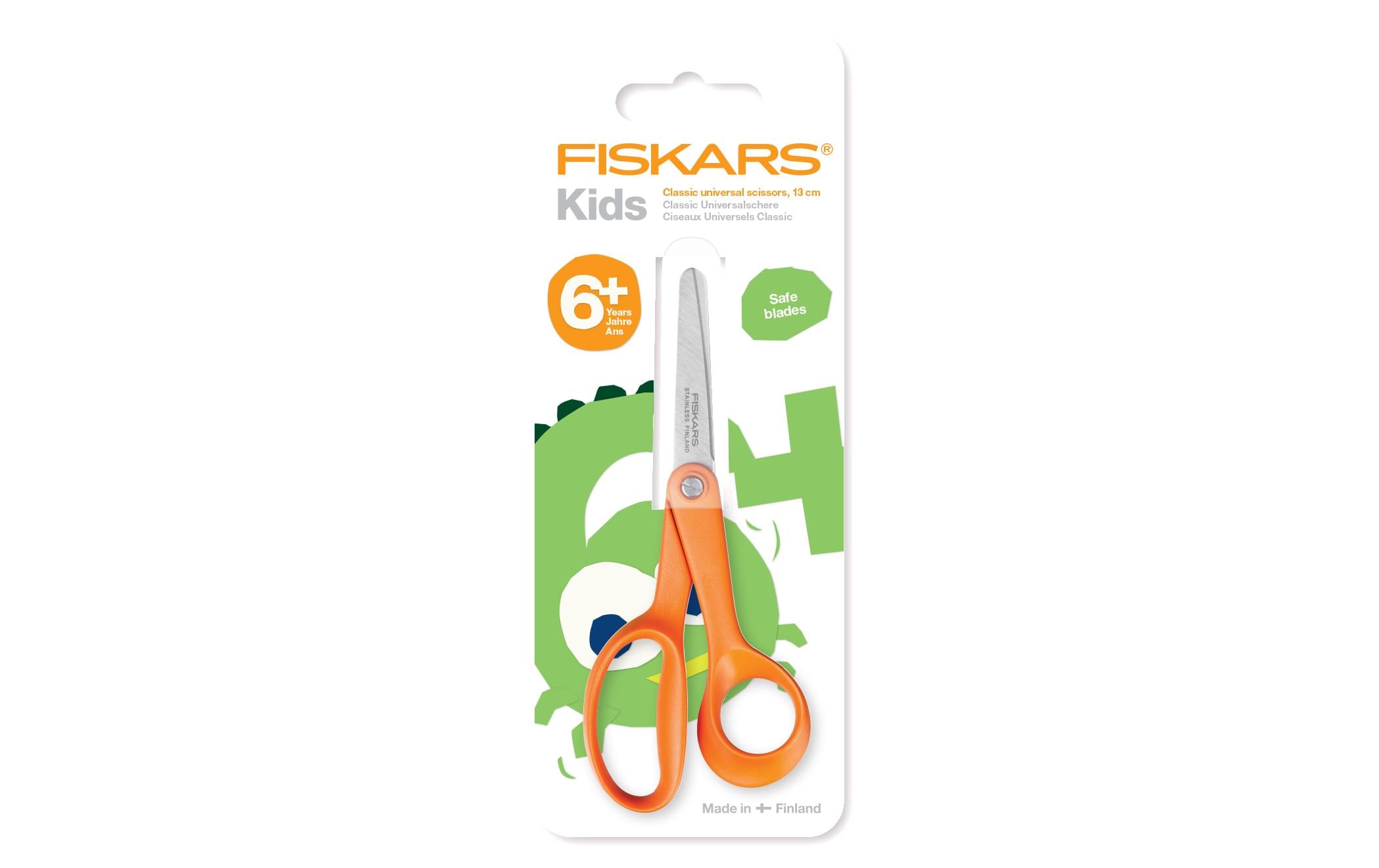 Fiskars Kinderschere Classic 13 cm abgerundet, Rostfreier Stahl
