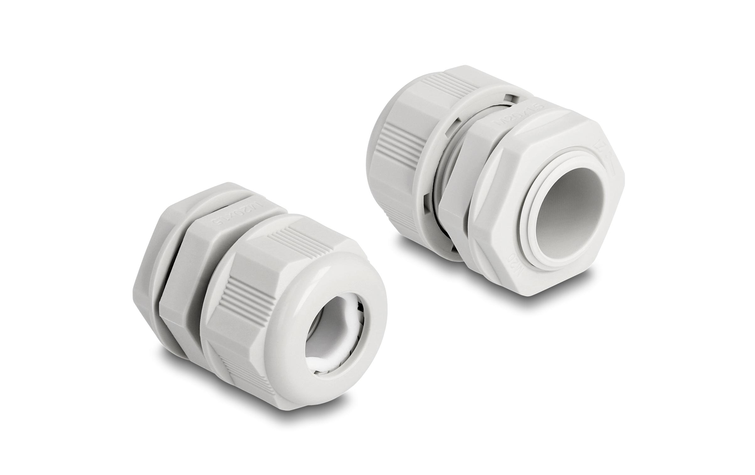 Delock Kabelverschraubung M20, grau 2 Stück