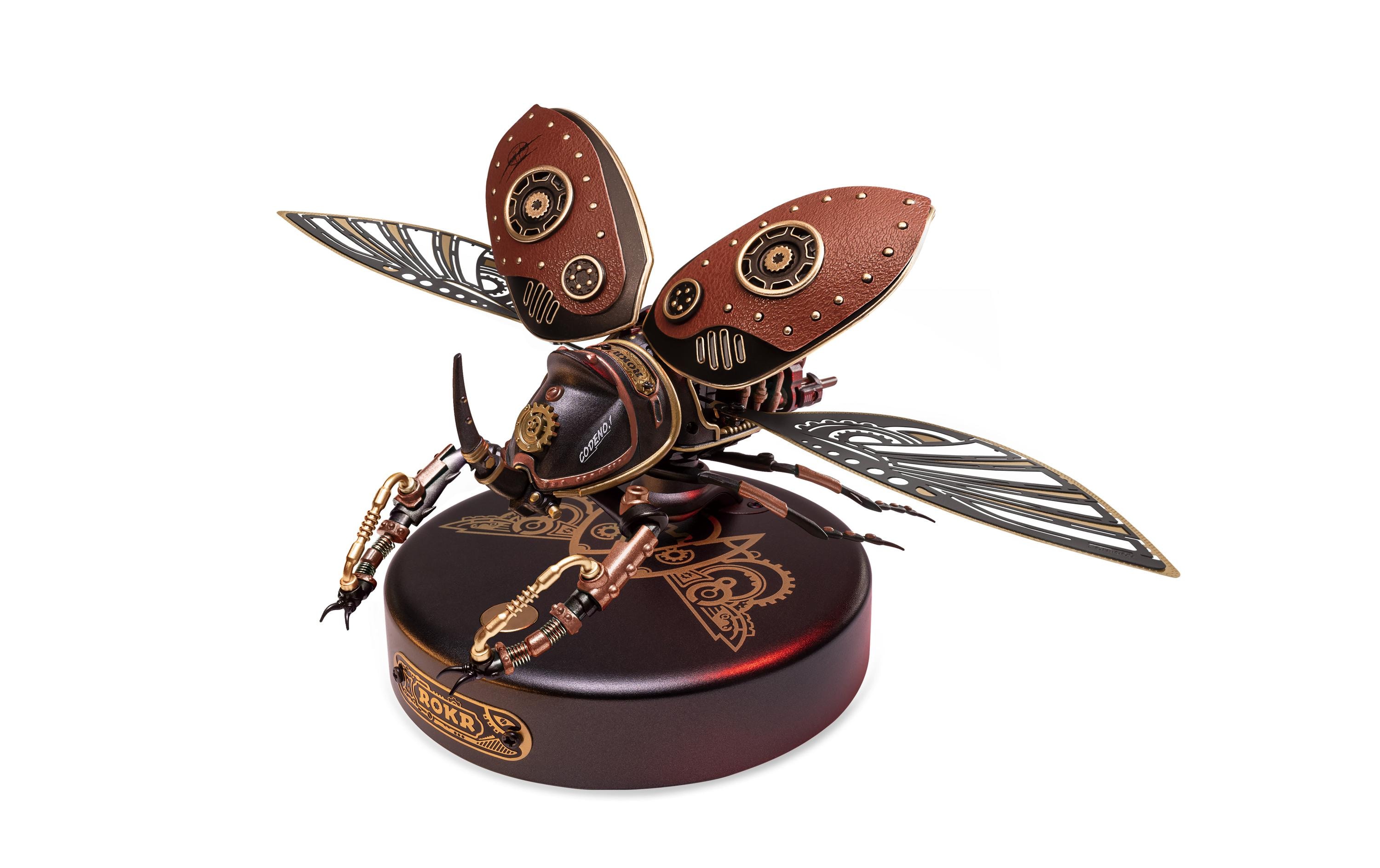 RoboTime Bausatz ROKR Mechanischer Rhinozeros Käfer Braun