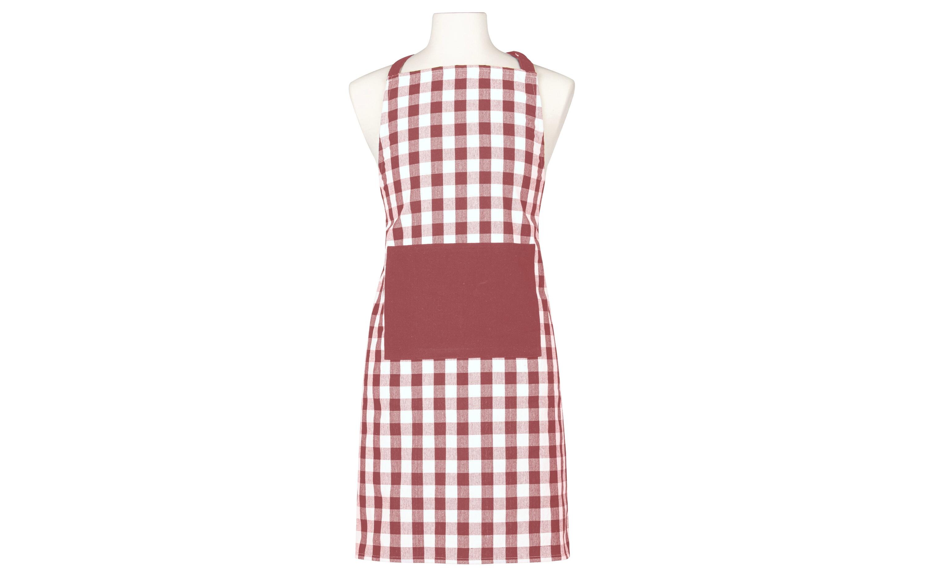 Ladelle Küchenschürze Eco Gingham 70 x 89 cm, Rot/Weiss