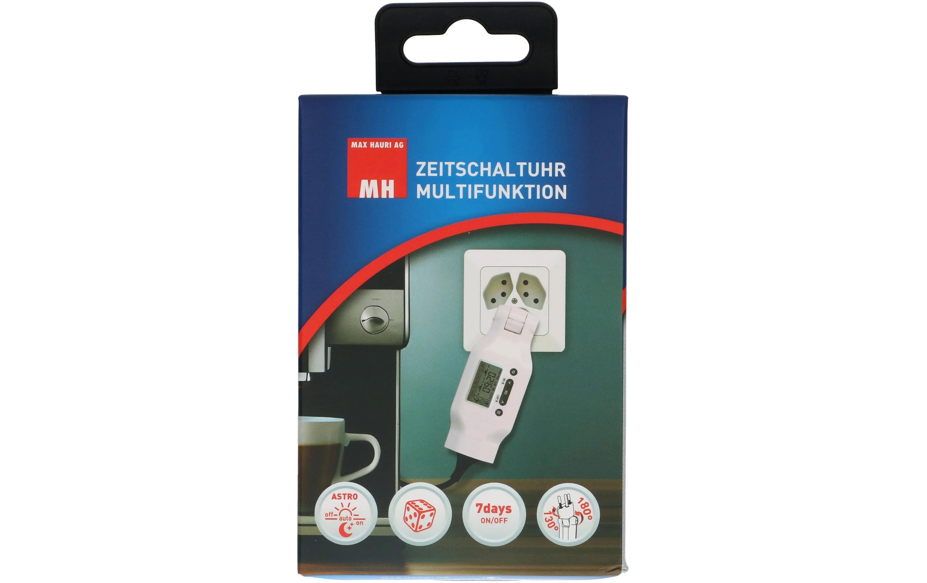 Max Hauri Zeitschaltuhr digital Multifunktion Clip-Clap, Weiss