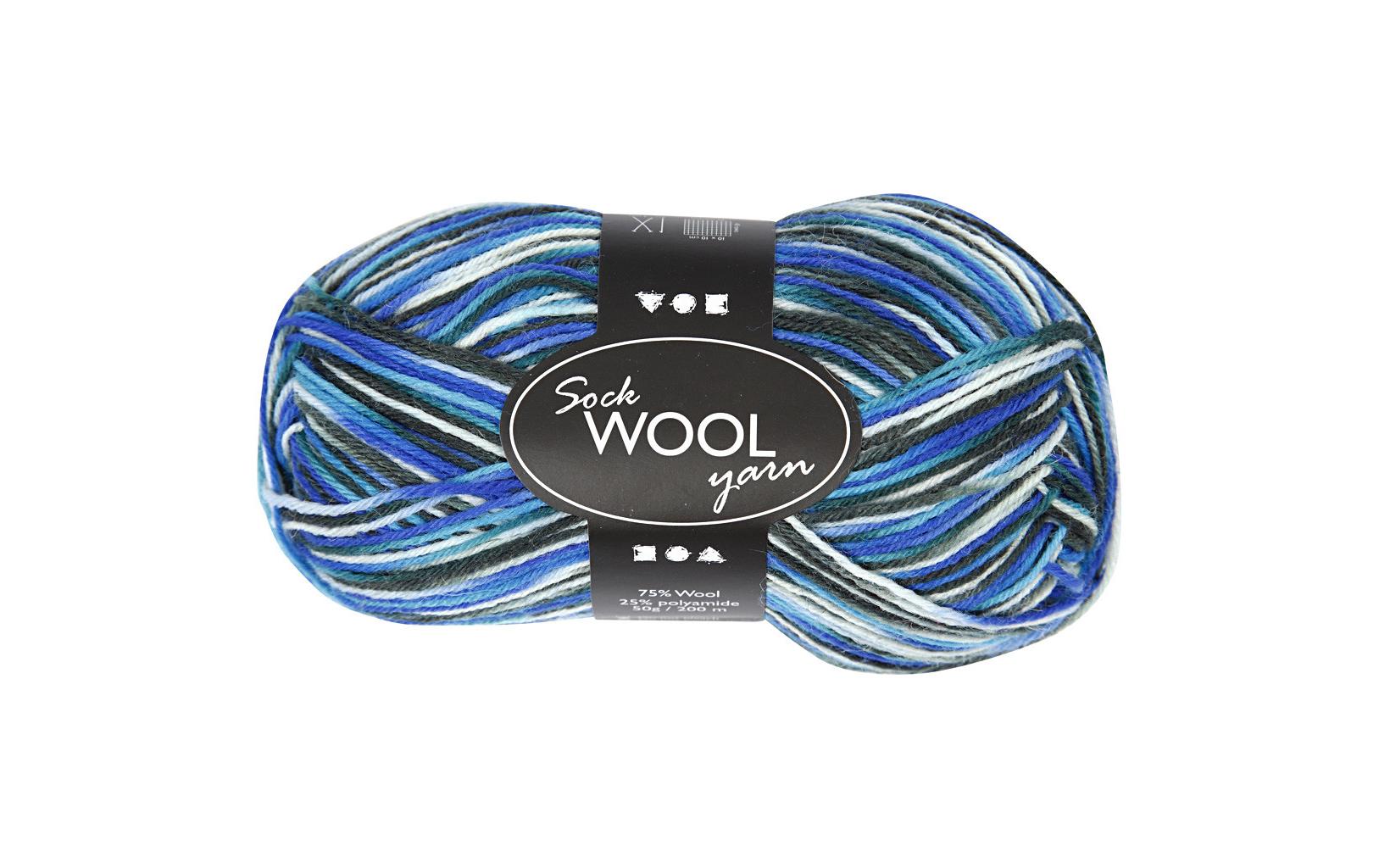 Creativ Company Wolle 50 g für Socken, Blau/Türkis Creativ Company Wolle 50 g für Socken, Blau/Türkis
