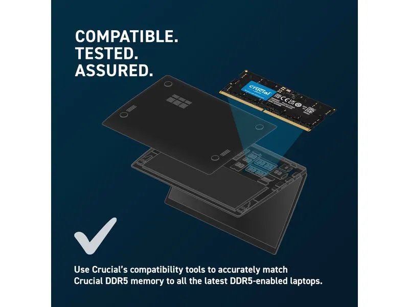 Crucial SO-DDR5-RAM CT32G56C46S5 5600 MHz 1x 32 GB Crucial SO-DDR5-RAM CT32G56C46S5 5600 MHz 1x 32 GB