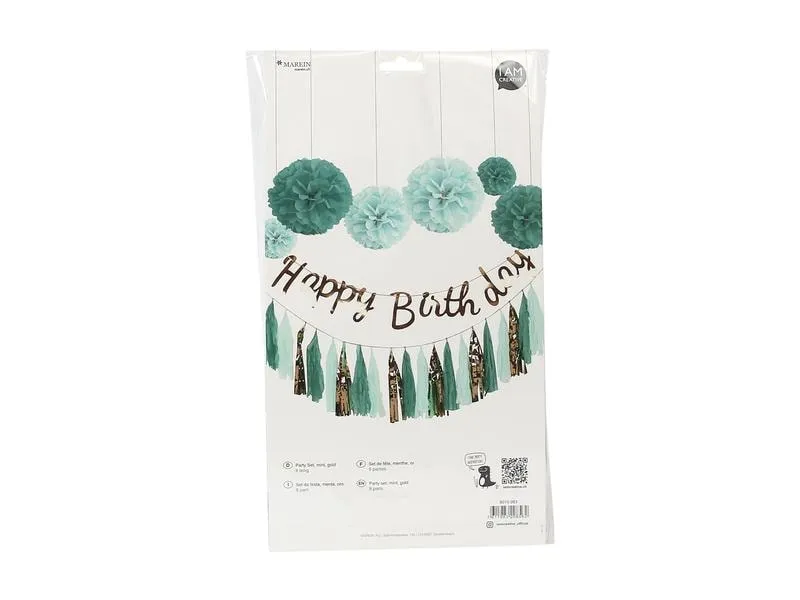 I AM CREATIVE Girlande Birthday Gold/Mint I AM CREATIVE Girlande Birthday Gold/Mint