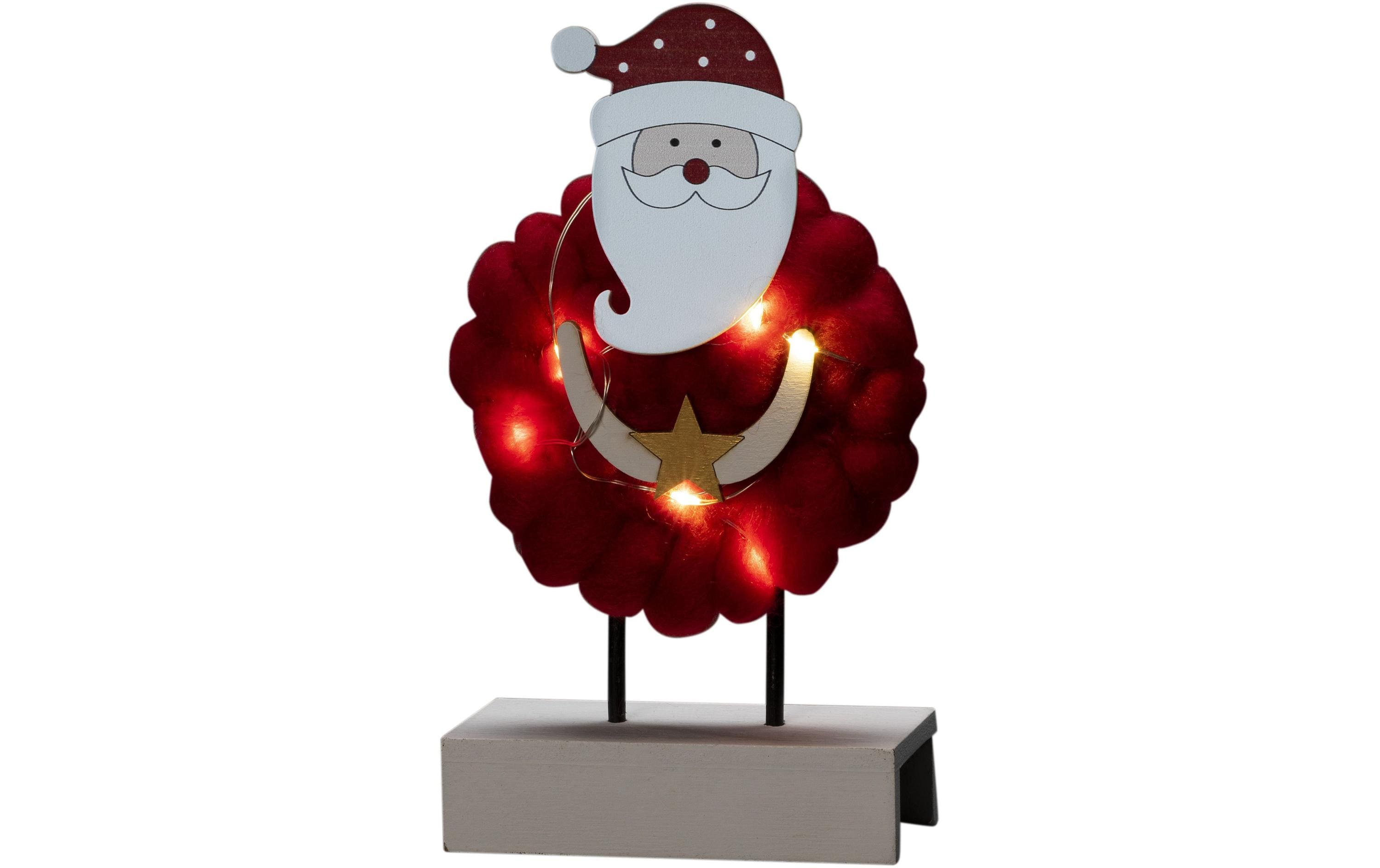 Konstsmide LED-Figur Santa, Holz & Baumwolle, 6 LED