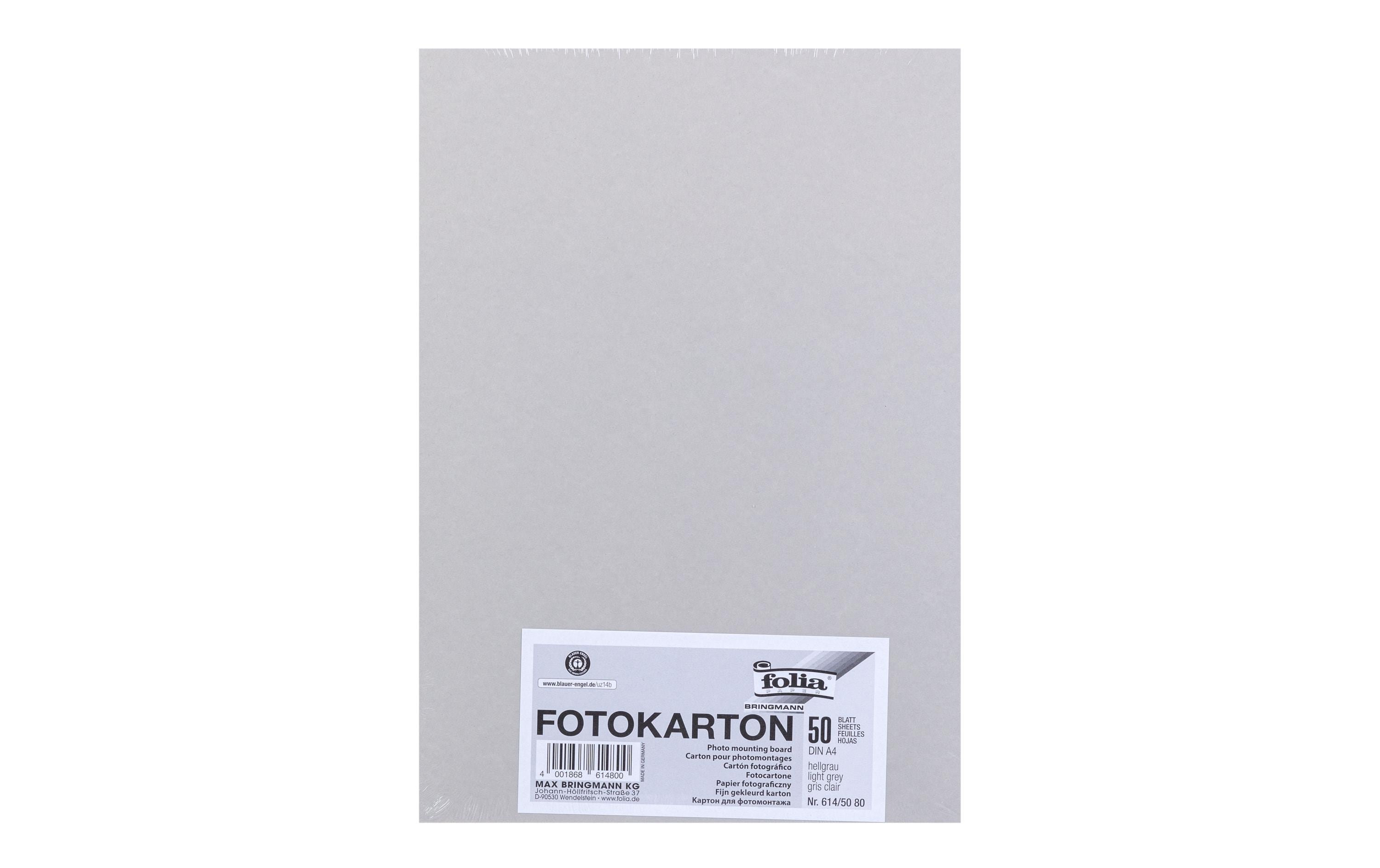 Folia Fotokarton A4, 300 g/m², 50 Blatt, Hellgrau