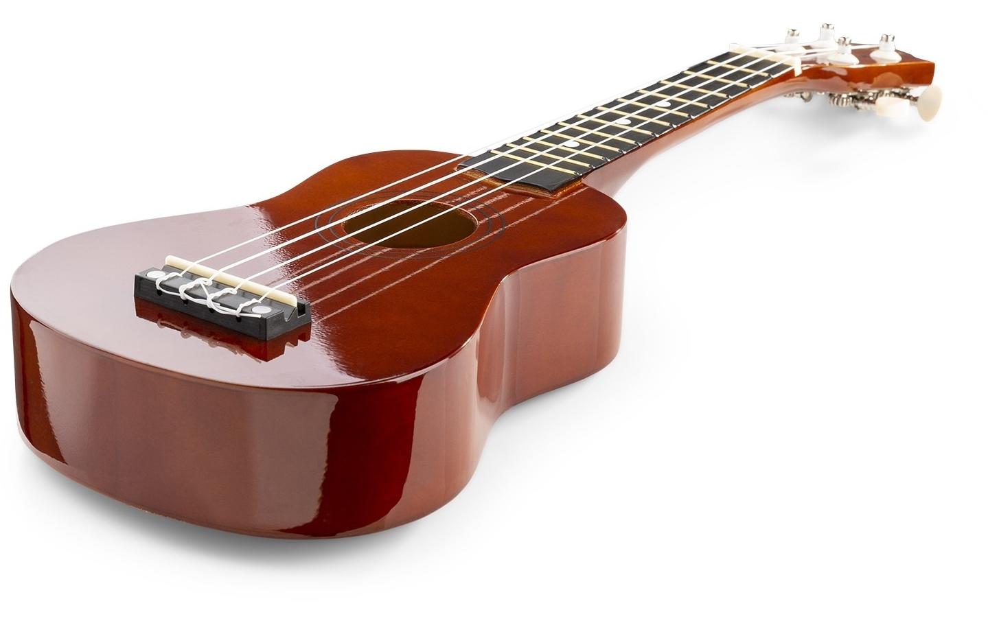 MAX Ukulele UKEY Set Soprano Dunkel Natur 21 Zoll