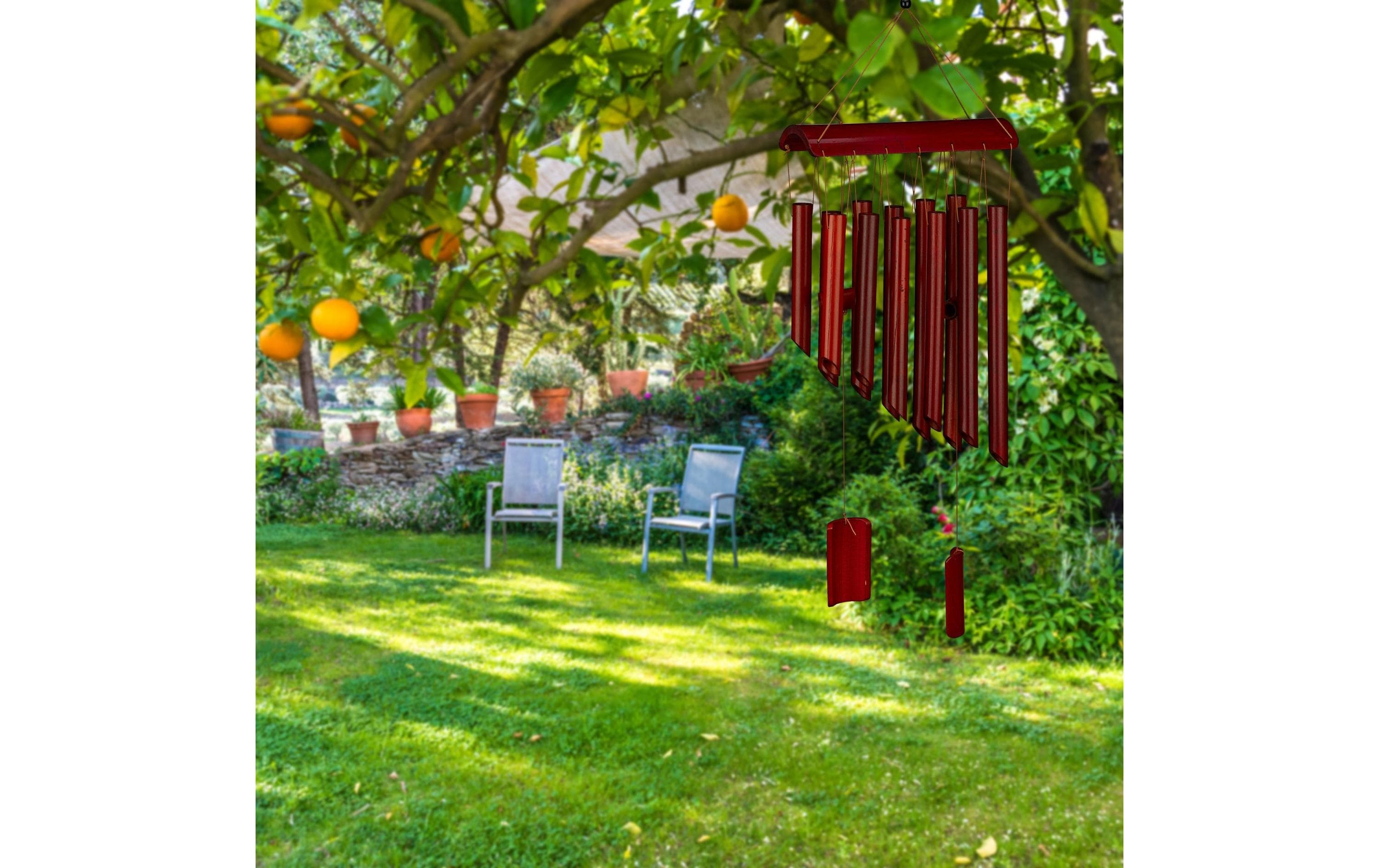 relaxdays Windspiel aus Bambus 60 cm