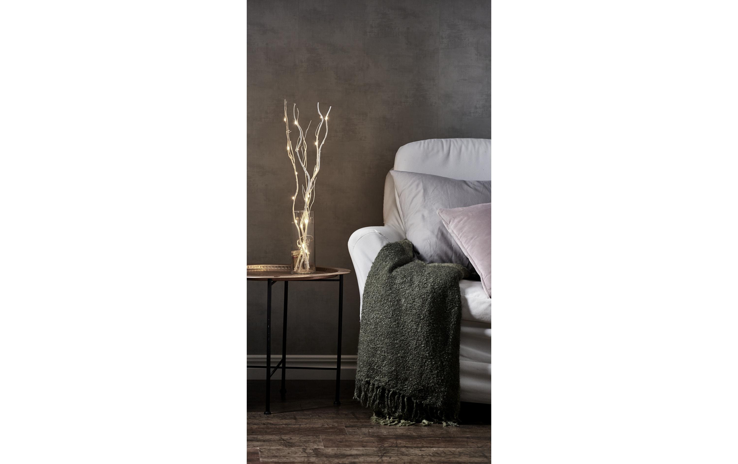 Star Trading Zweig Willow Dewdrop, 24 LEDs, 60 cm, Natur