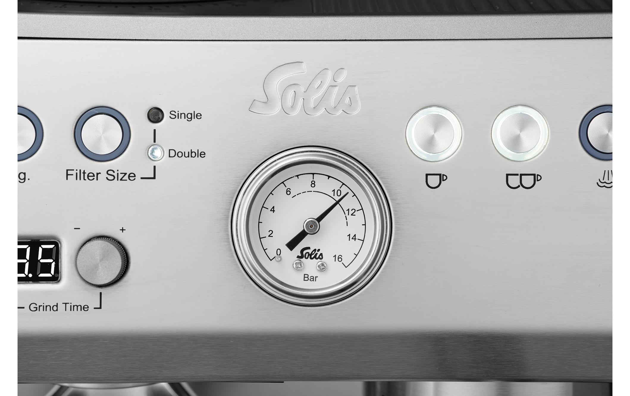 Solis Siebträgermaschine Grind & Infuse Perfetta Silber Solis Siebträgermaschine Grind & Infuse Perfetta Silber