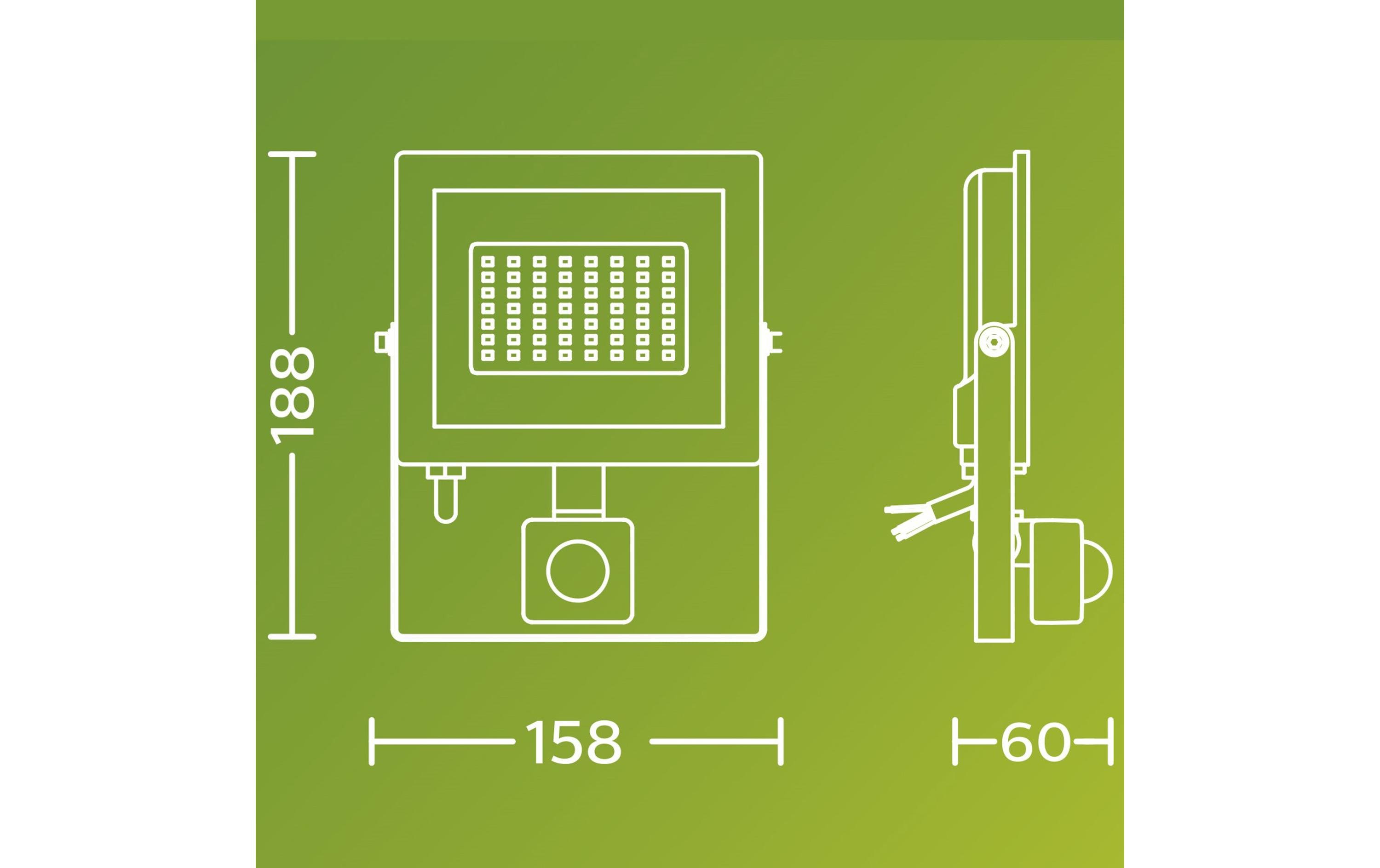 Philips Lois Flutlicht 30W 3000K IR IP65 schwarz 30 W