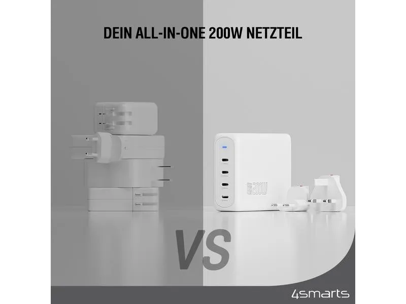 4smarts USB-Wandladegerät Flex Pro Weiss