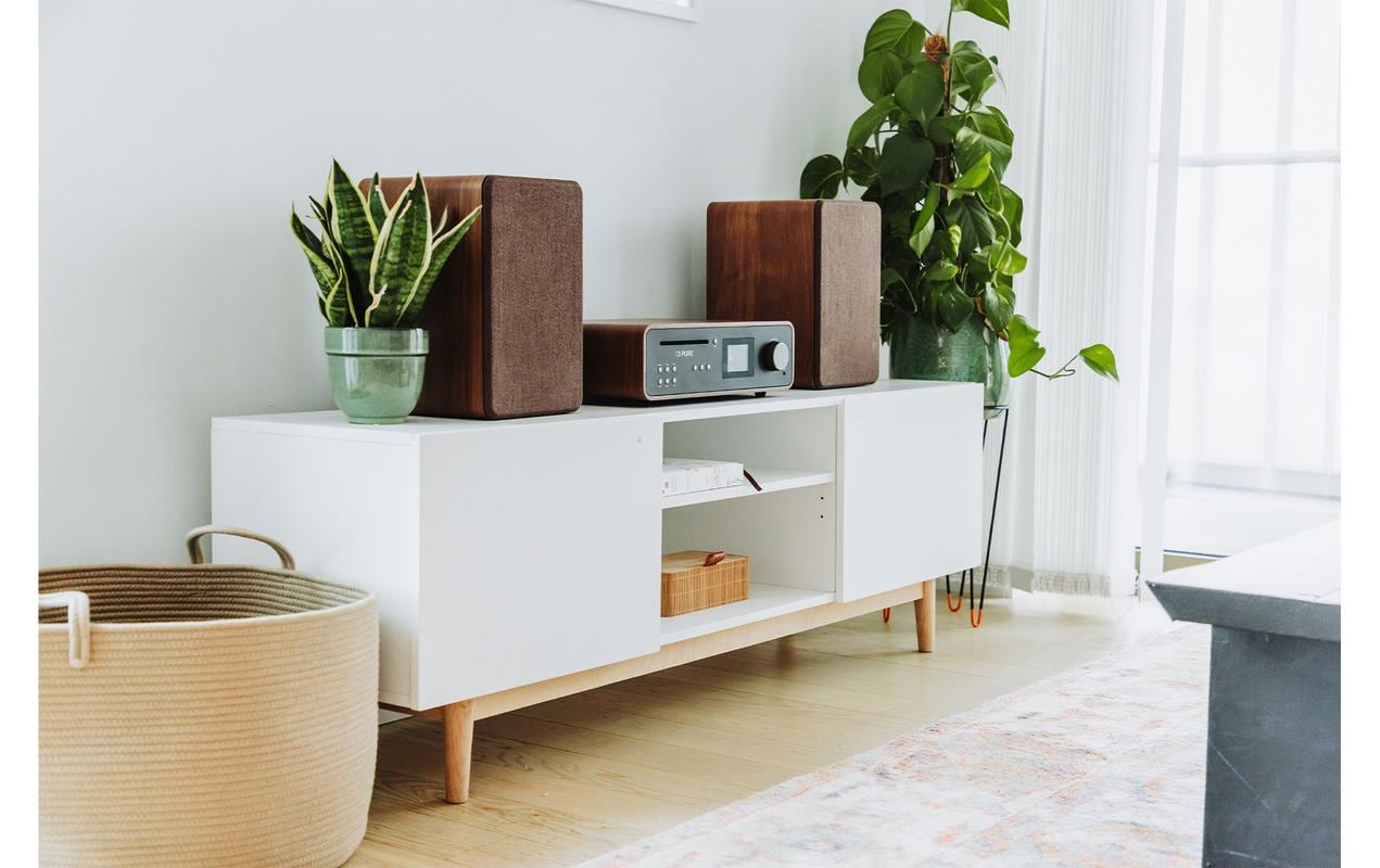 Pure Micro-HiFi Anlage Classic Stereo Schwarz/Walnuss